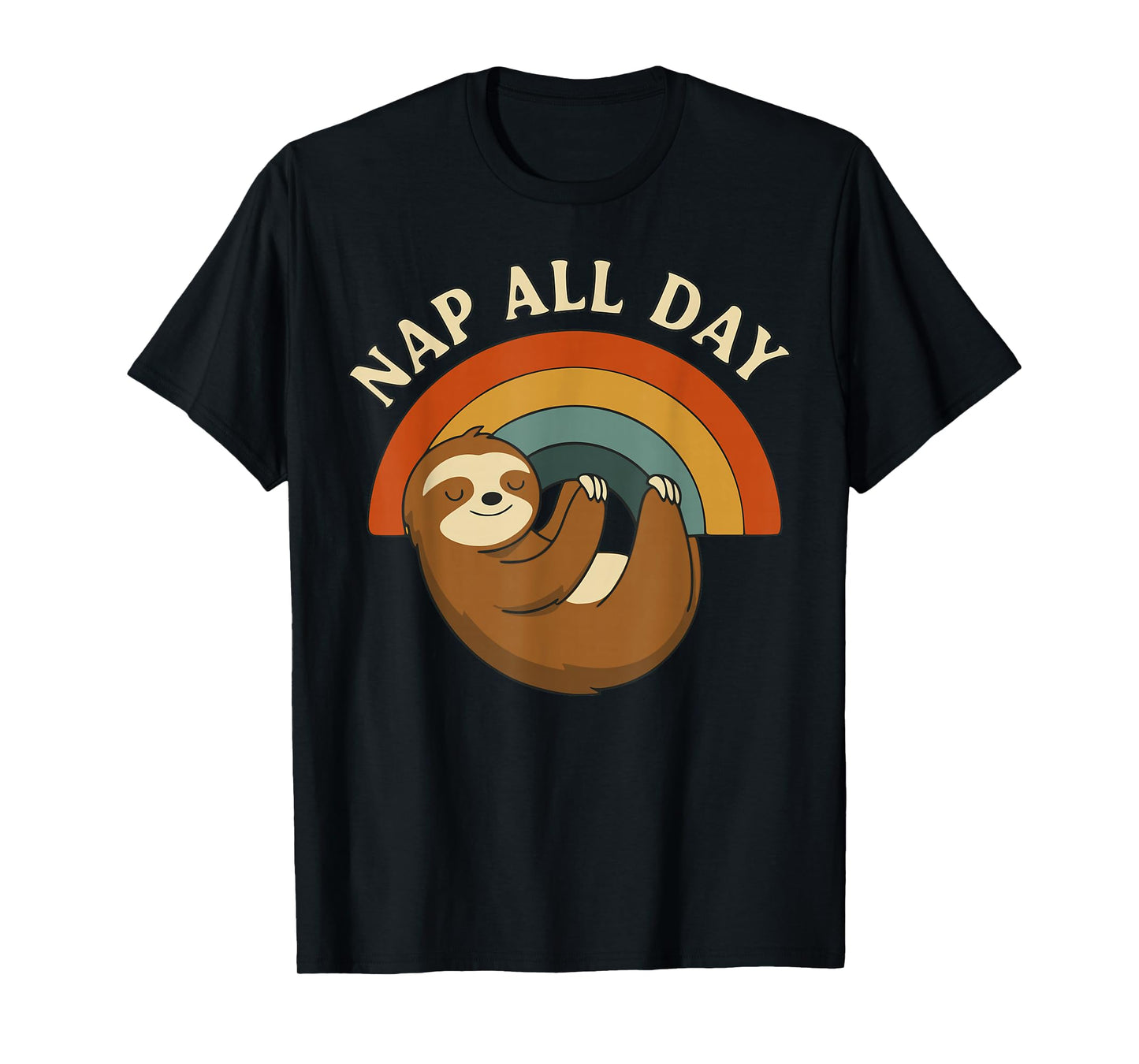 Nap All Day – Funny Retro Sloth Relaxation T-Shirt