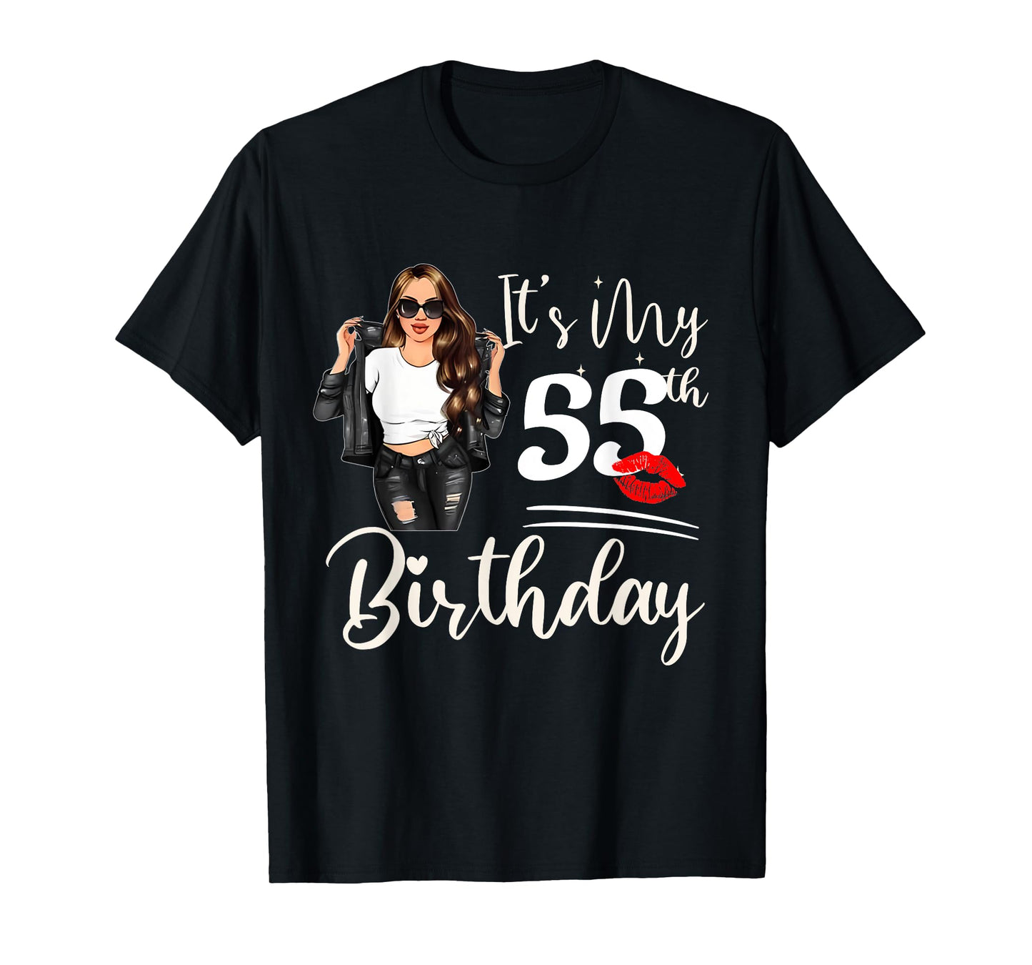 55 Years Old Black Melanin Women Girl It's My 55th Birthday T-Shirt