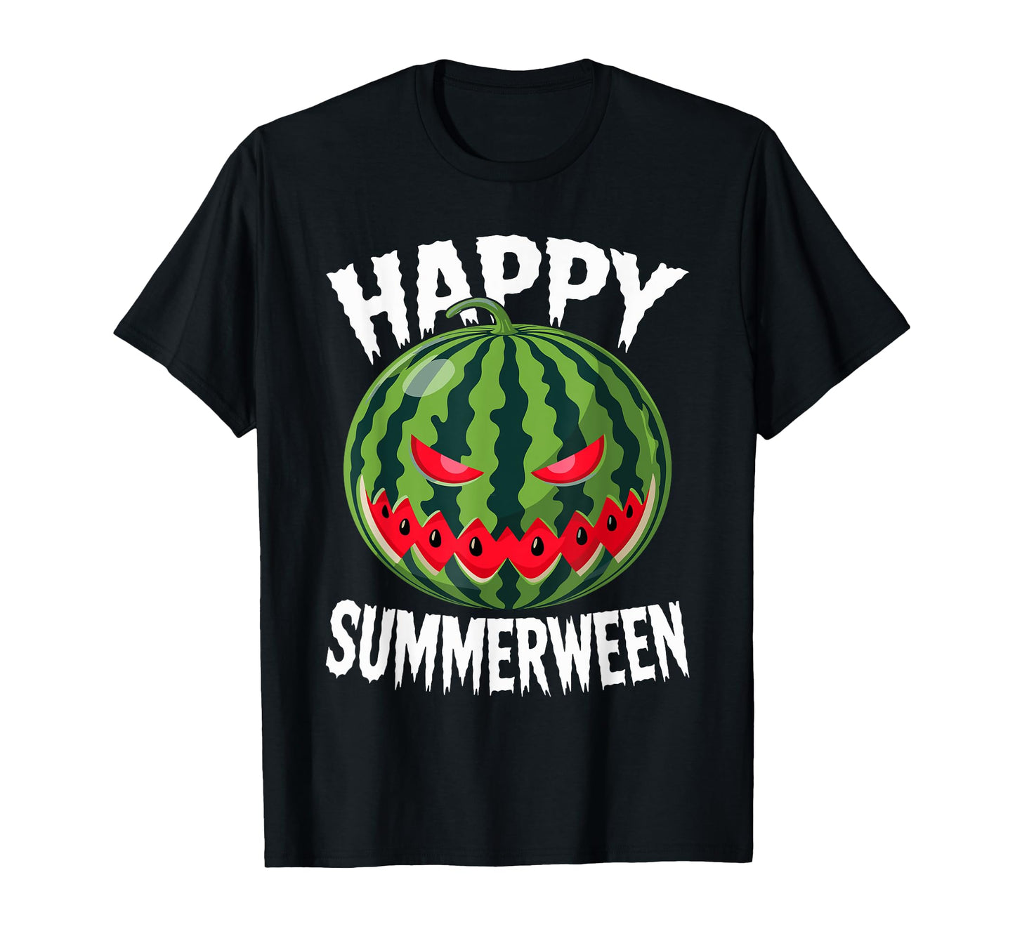 Watermelon Jackolantern Summer Halloween Happy Summerween T-Shirt