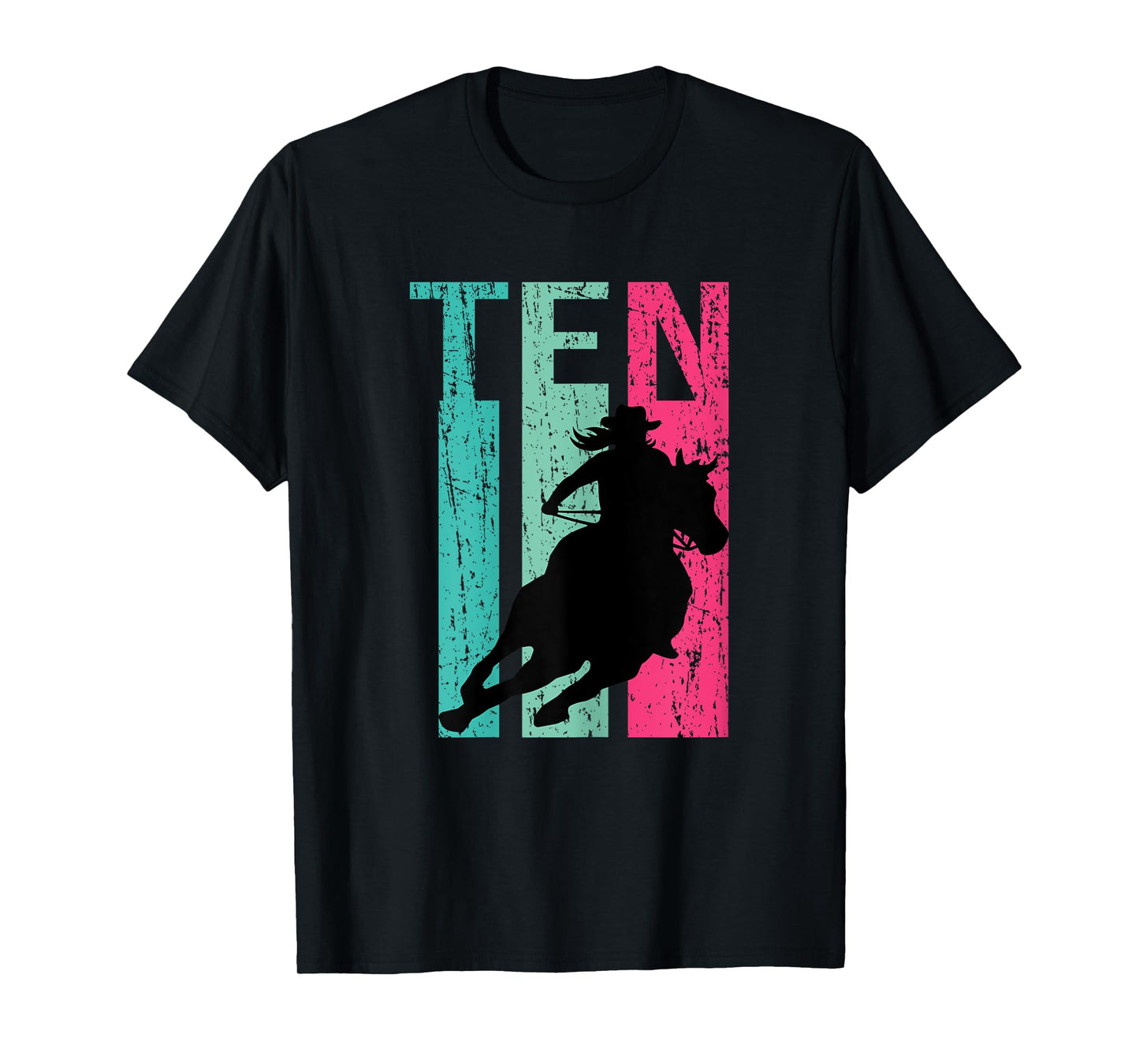 Retro Rodeo 10th Birthday Horse Lover Cowgirl Country 10 T-Shirt