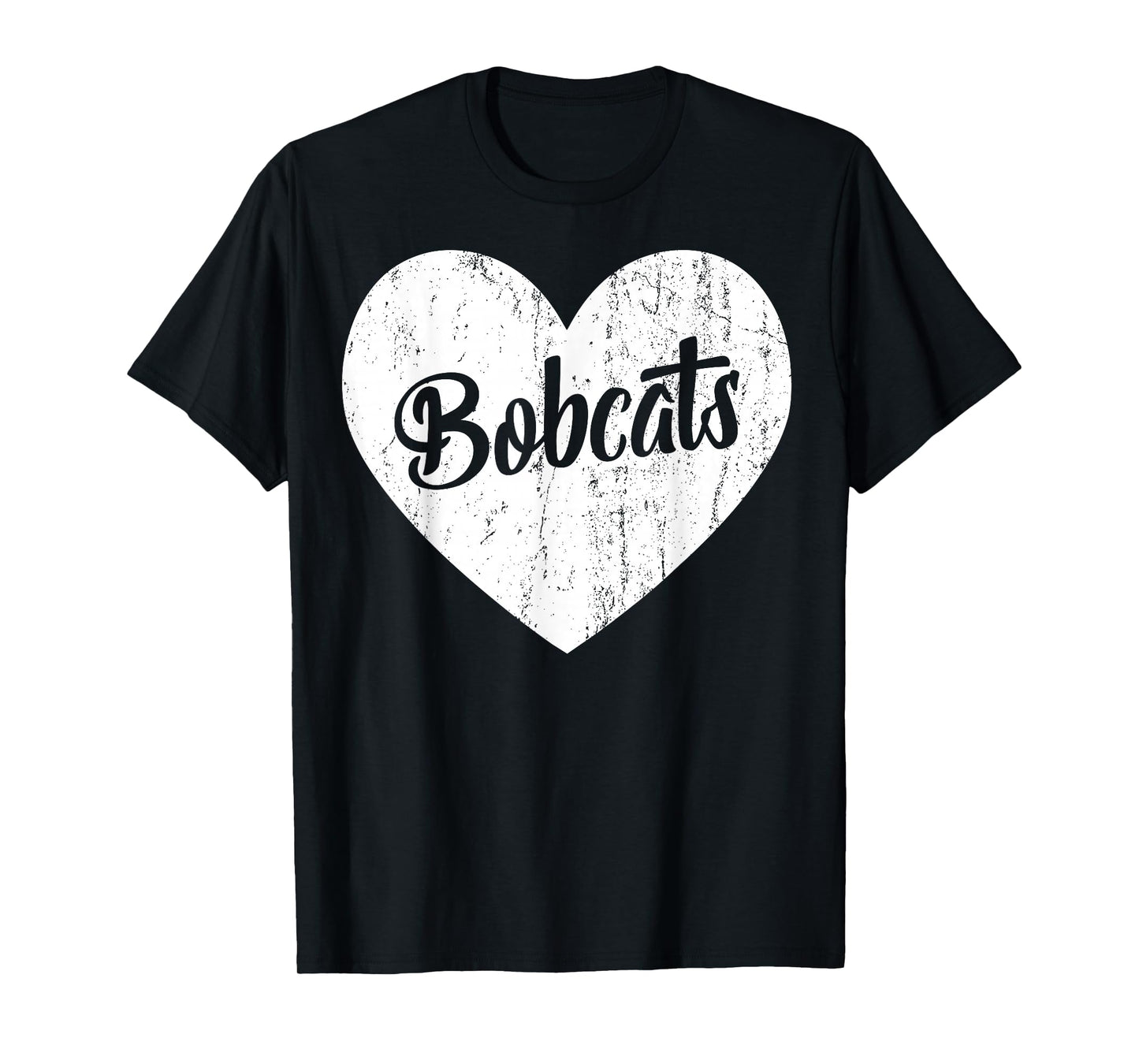 Bobcats School Sports Fan Team Spirit Mascot Cute Heart Gift T-Shirt