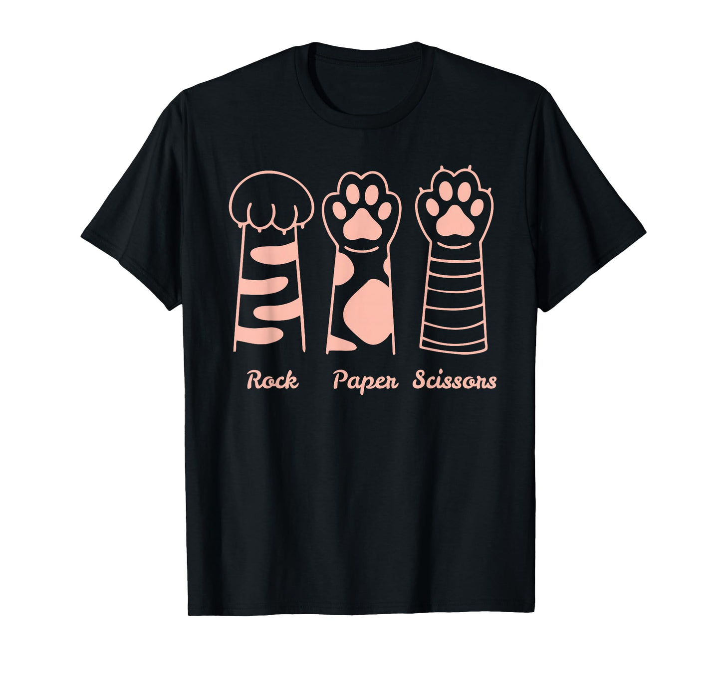 Funny Cat Paw Rock Paper Scissors T-Shirt