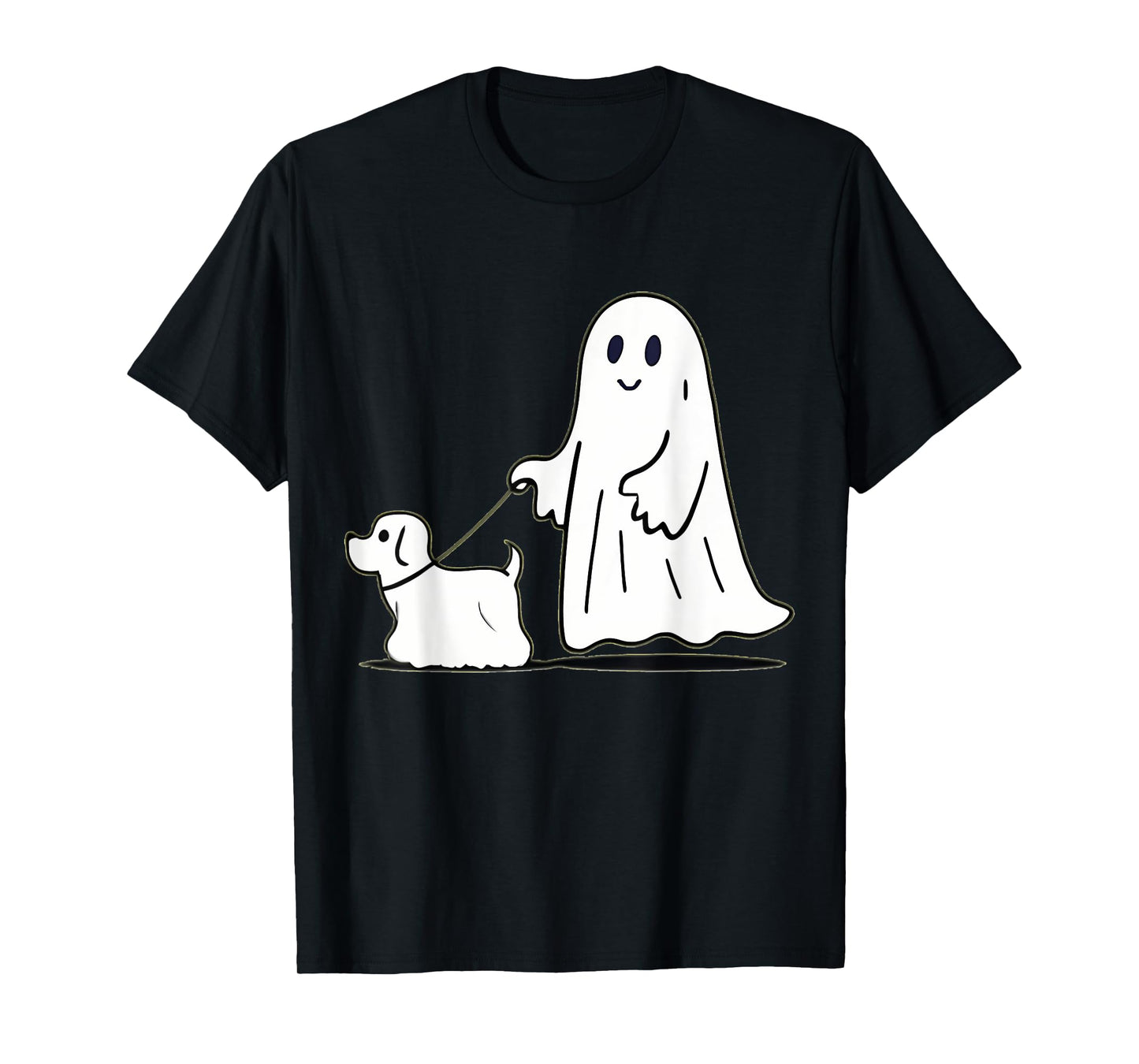 Ghost Walking Dog Ghostie Funny Halloween Dog Lover T-Shirt