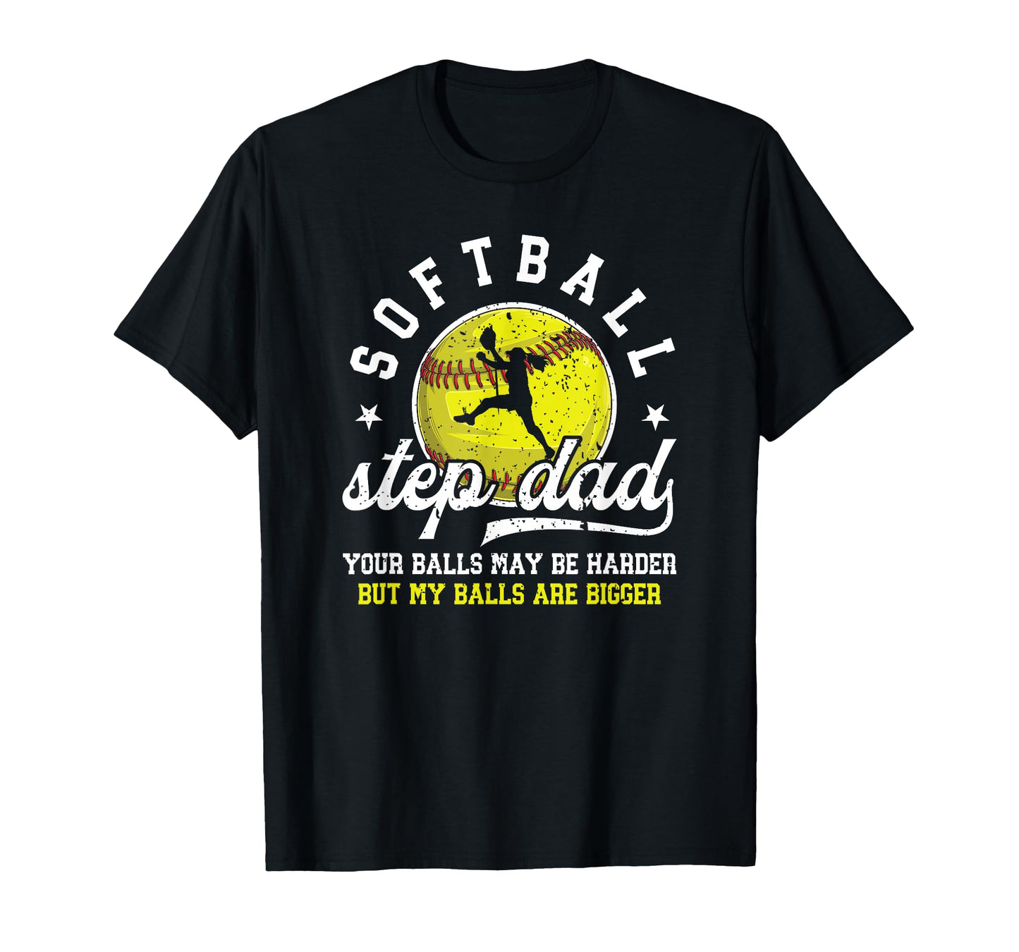 Funny Softball Step Dad Of A Softball Player Stepfather T-Shirt