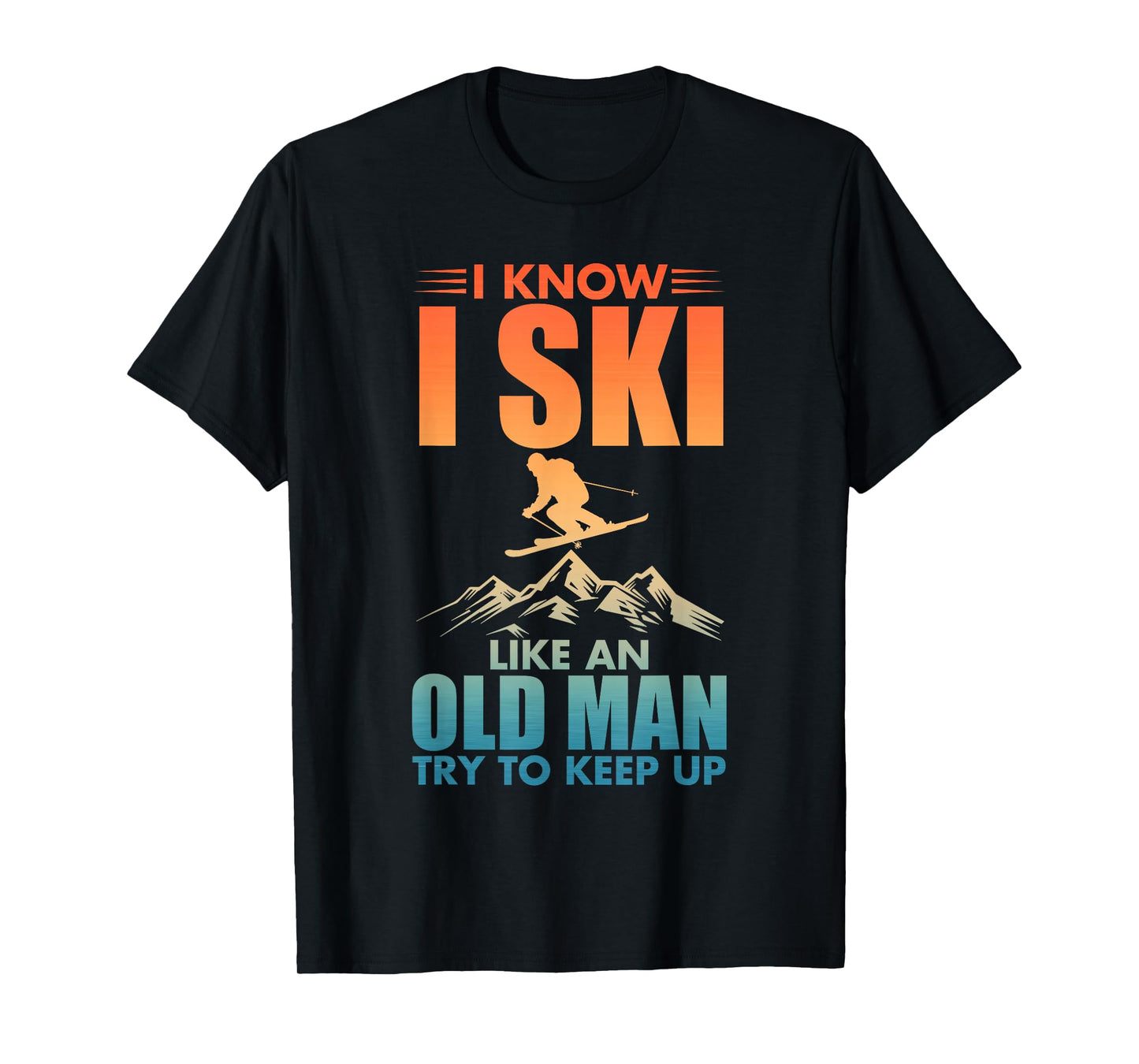 Best Ski Art for Grandpa Men Skiing Nordic Skier Skiing T-Shirt