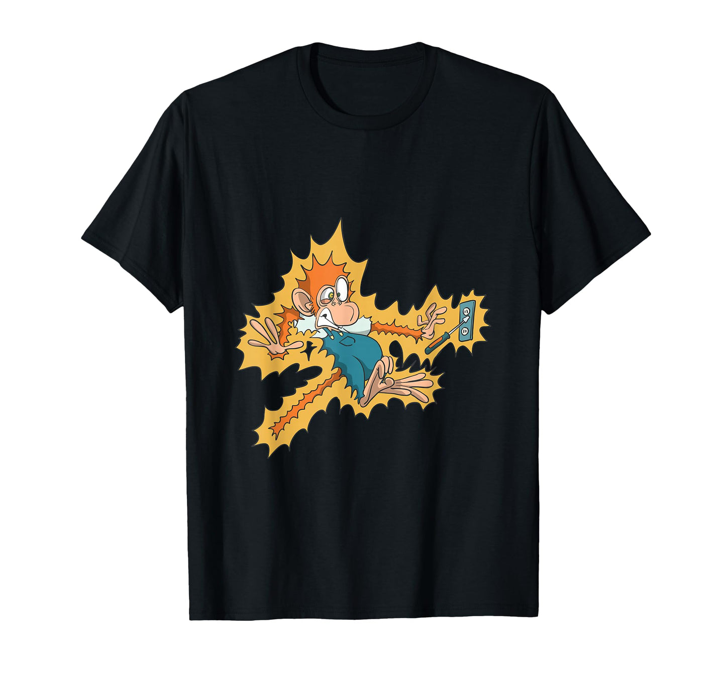 Monkey Electrician Getting Electric Shock T-Shirt
