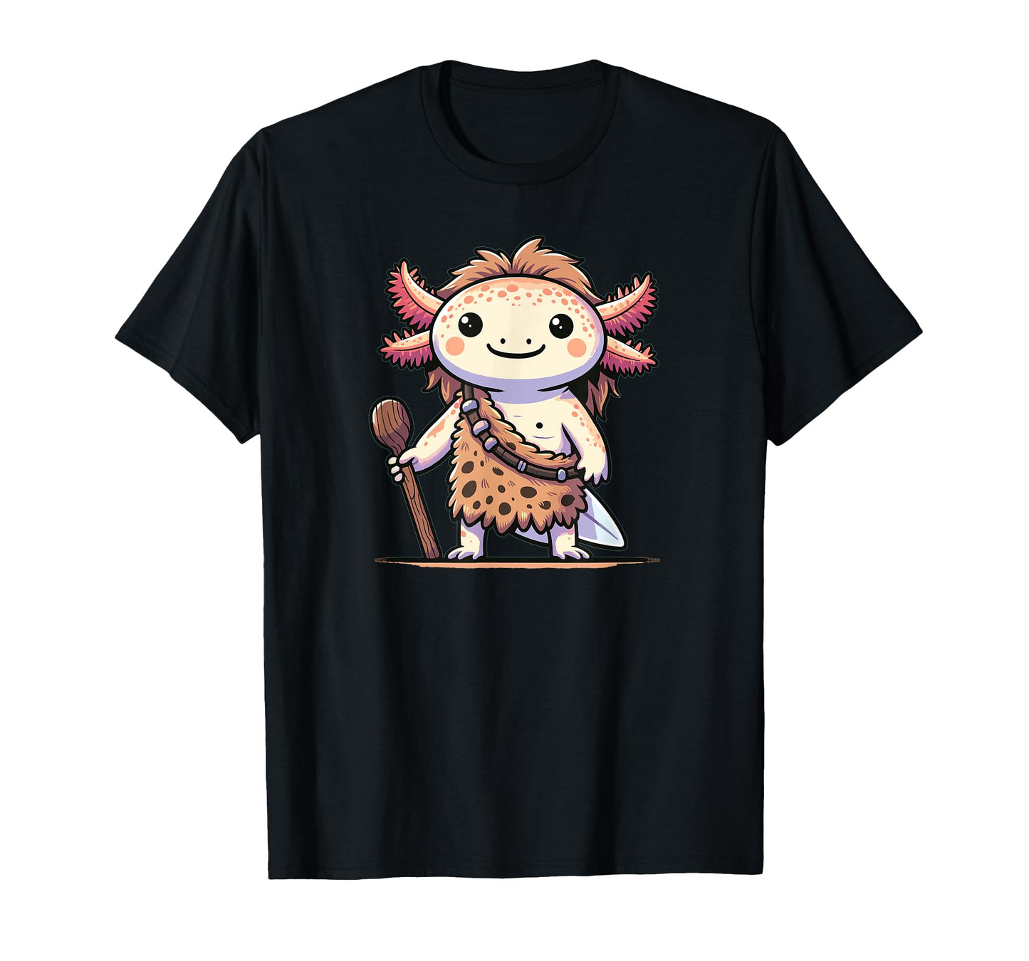 Funny Caveman Axolotl Costume T-Shirt