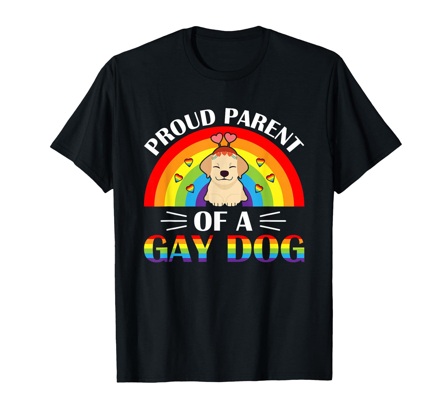 Parents of a Gay Dog LGBTQ Rainbow Pride T-Shirt
