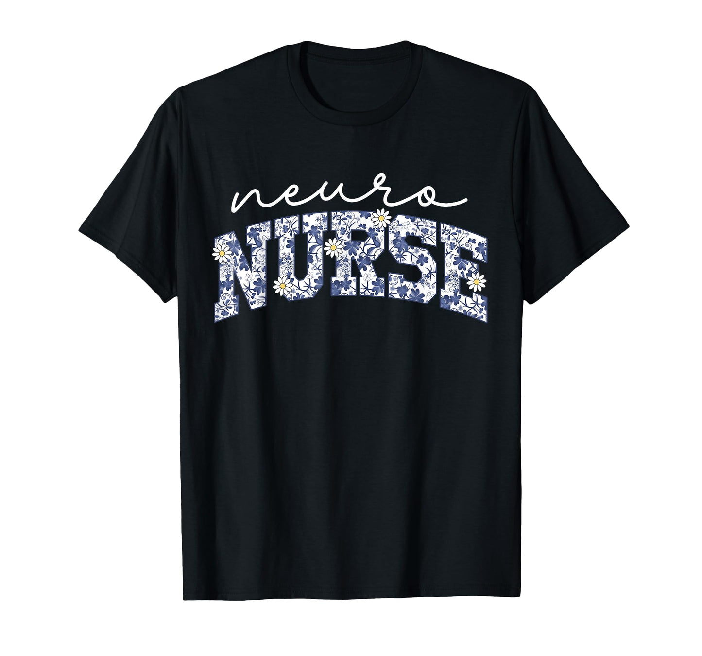 Retro Floral Neuro Nurse Neurology Neurologist RN Nurse Week T-Shirt