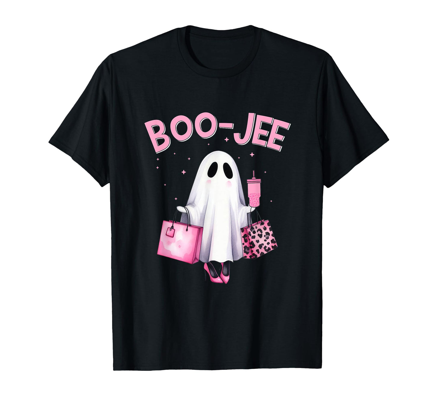 Boujee Boo Jee Spooky Ghost Funny Halloween Women Girls T-Shirt