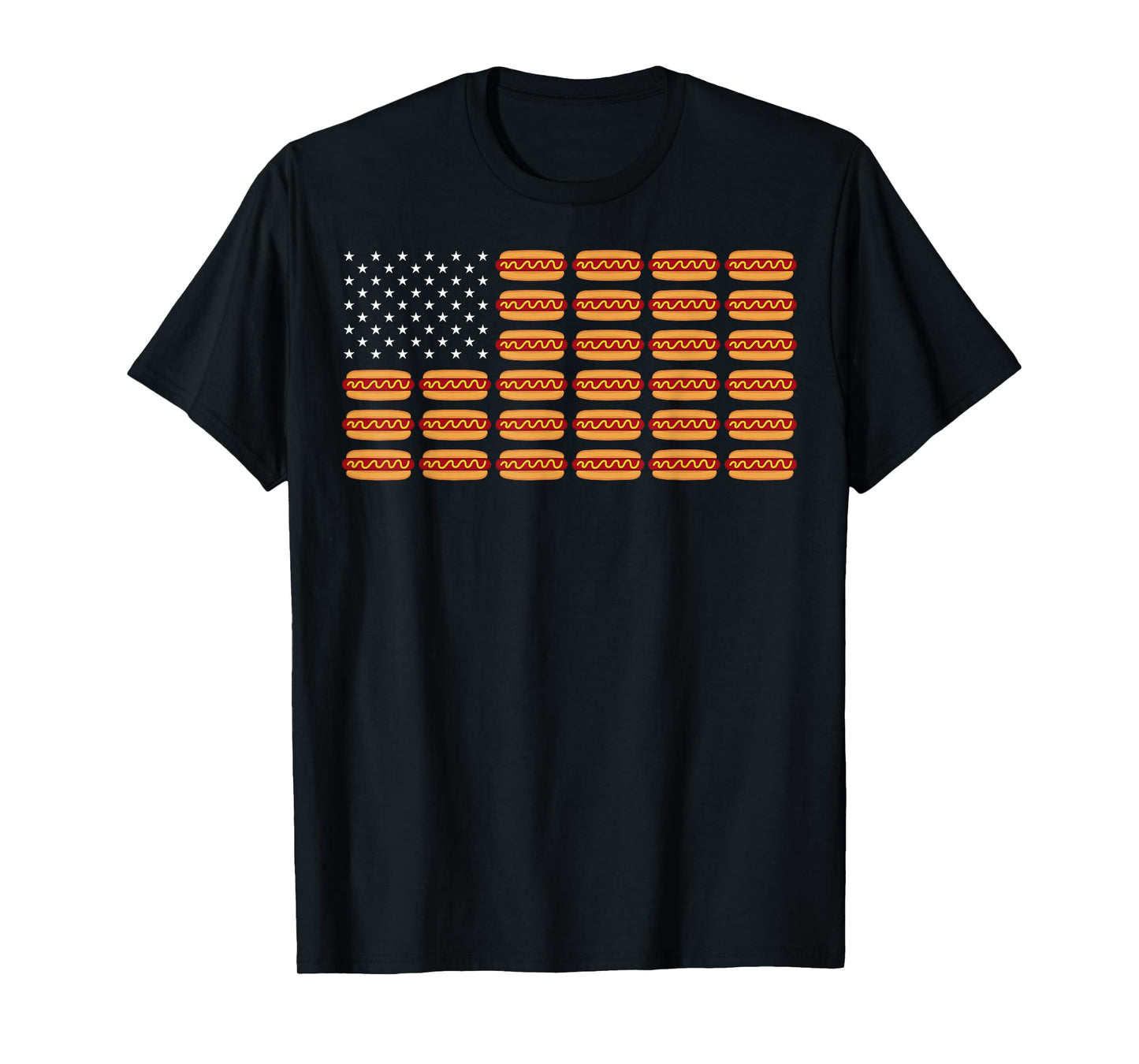 Hot Dog 4 July American Flag Independence Day Hotdog T-Shirt