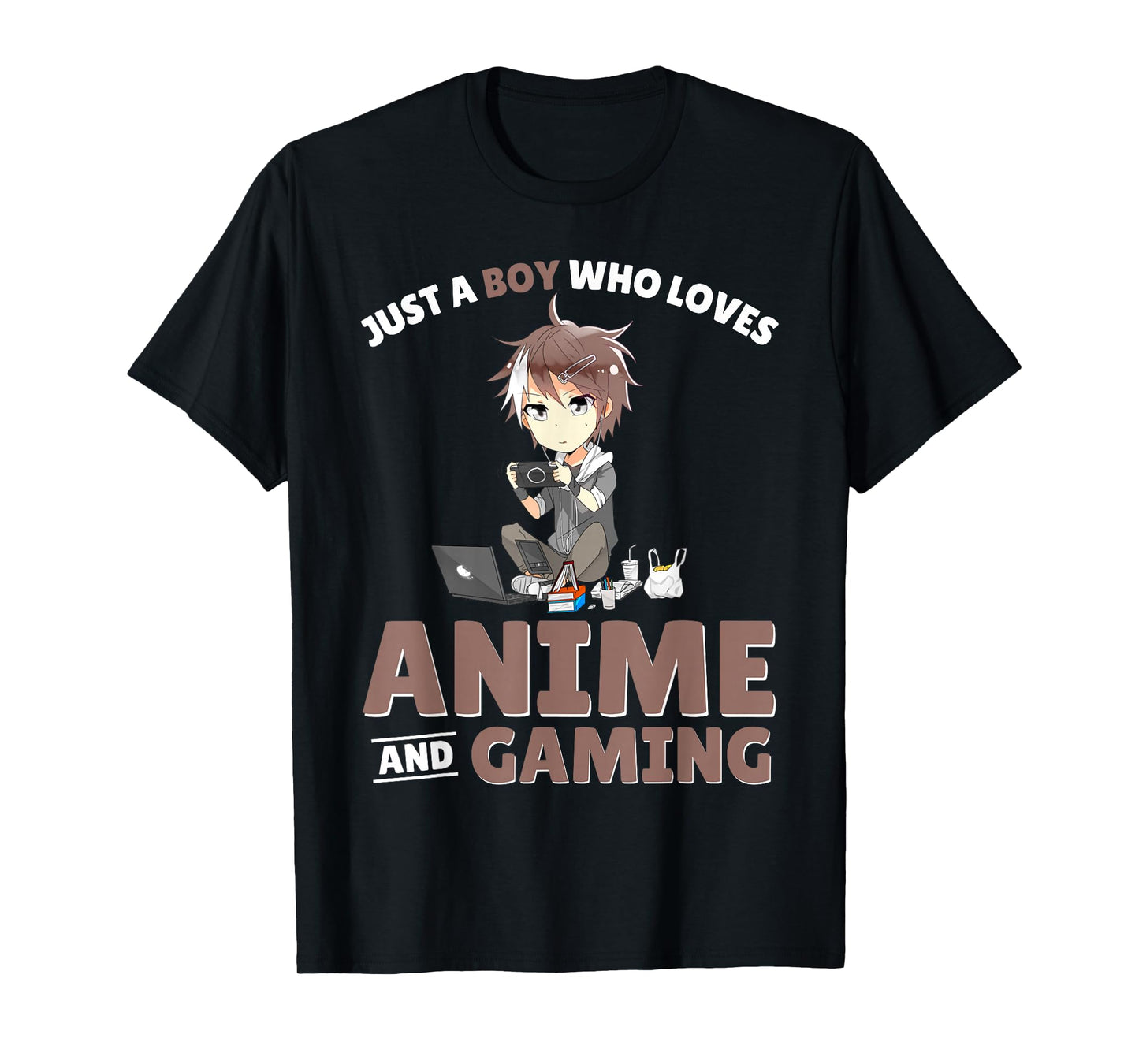 Just A Boy Who Loves Anime And Gaming Gamer Japanese Anime T-Shirt