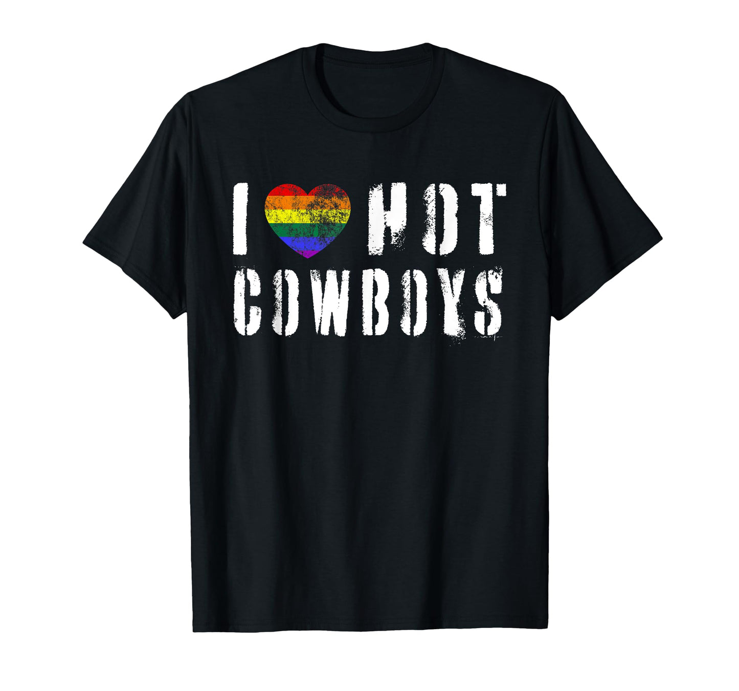 I Love Hot Cowboys I Heart Cowboys Country Western LGBT Gay T-Shirt
