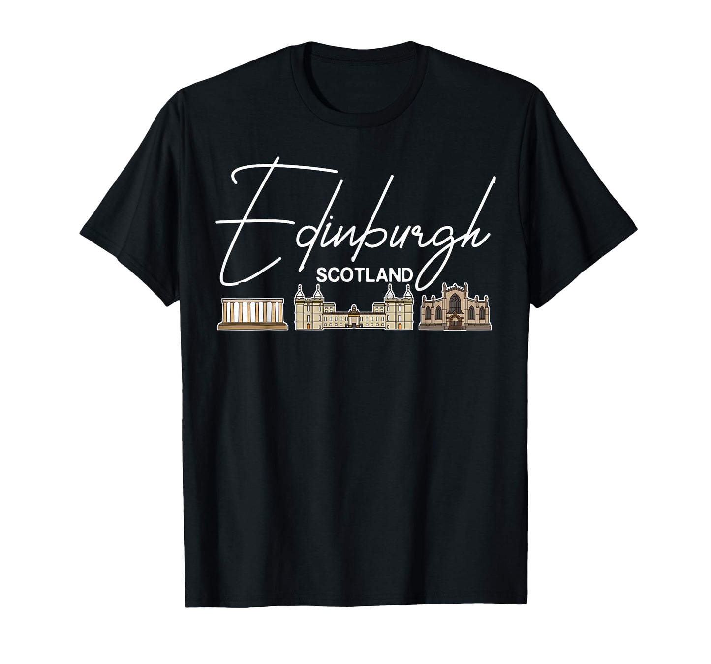 Edinburgh Scotland City Skyline Map Travel T-Shirt