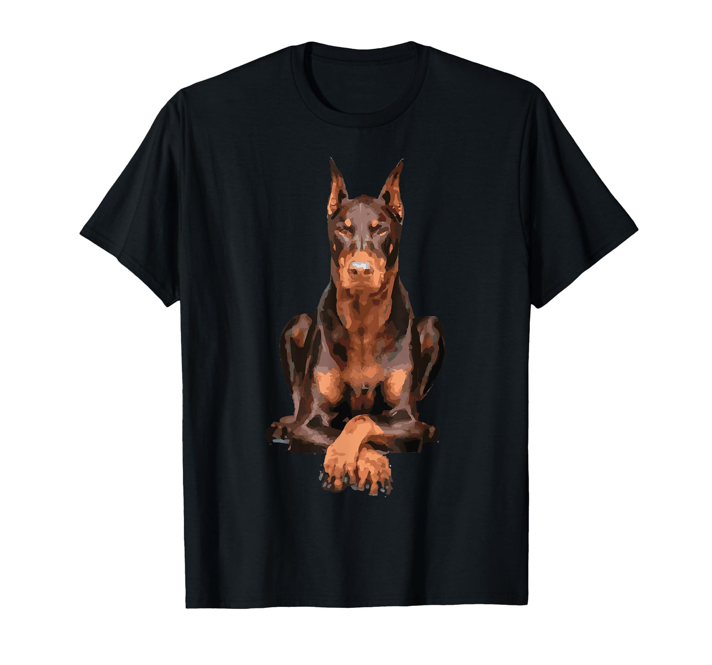 Watercolor Portrait Doberman Pinscher For Dog Owners T-Shirt