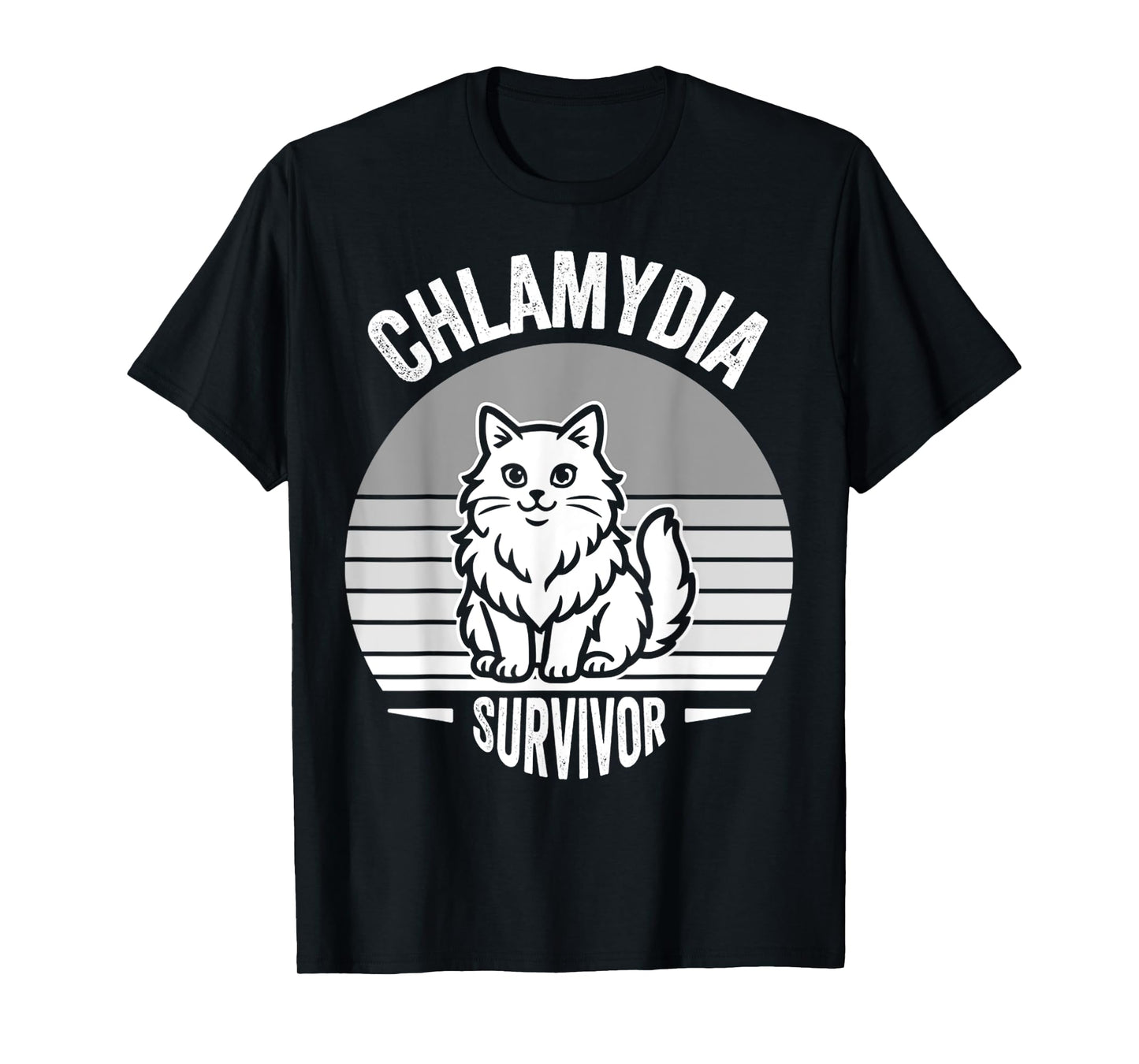 Chlamydia Survivor Funny Cat Design T-Shirt