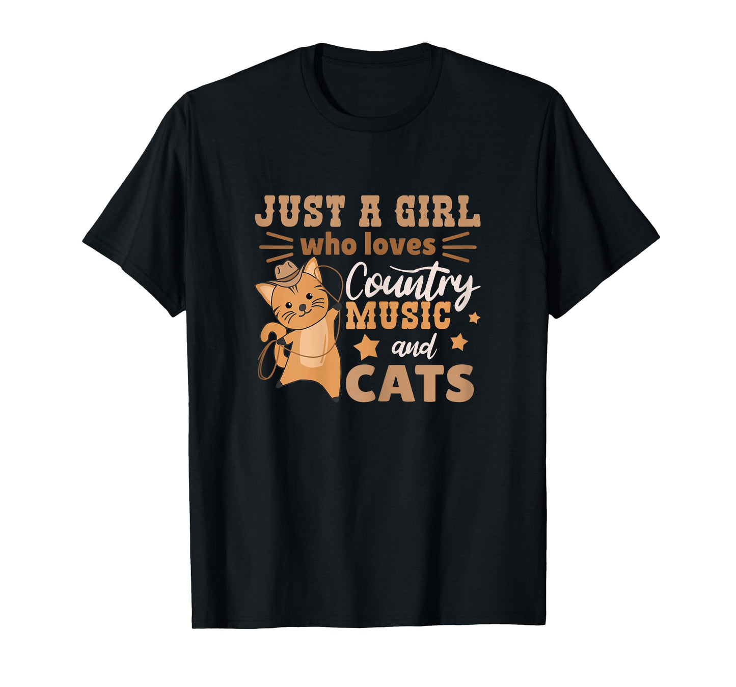 Just A Girl Who Loves Country Music And Cats T-Shirt