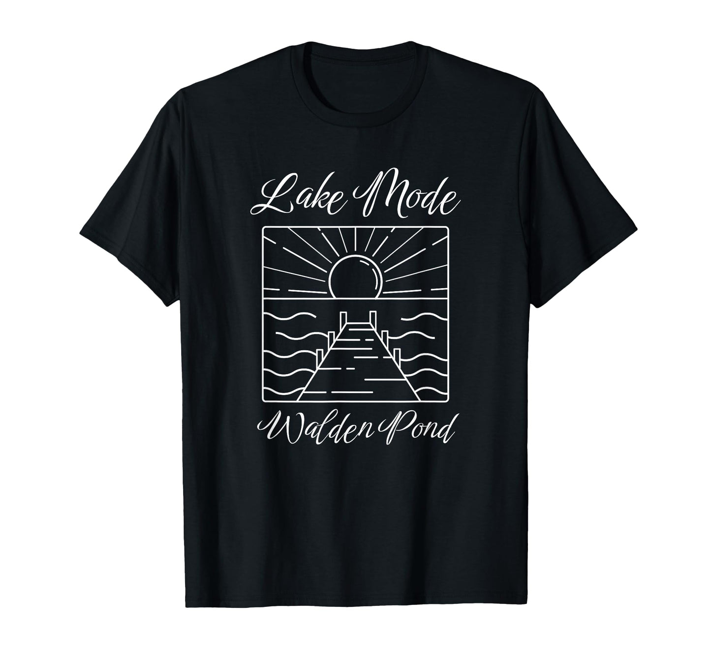 Lake Mode Walden Pond Sunset Dock Outdoors T-Shirt