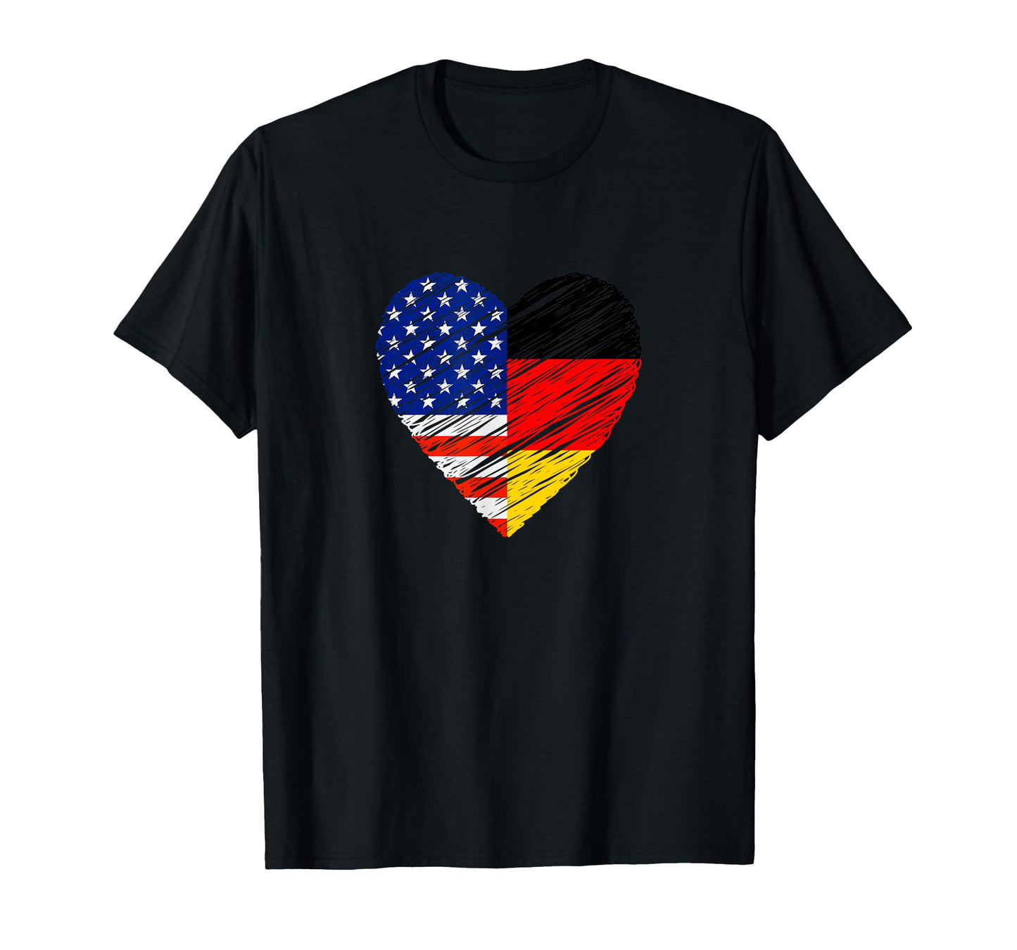 United States Germany Heart German Flag American Flag Heart T-Shirt