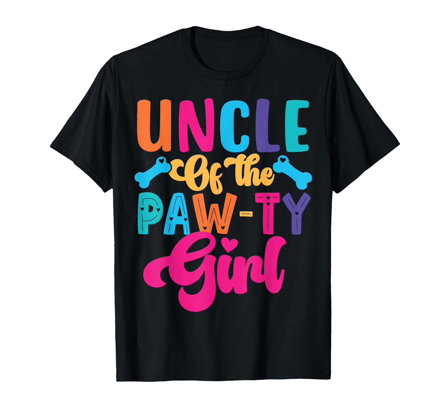 Uncle Of The Birthday Girl Dog Paw Family Matching Party T-Shirt