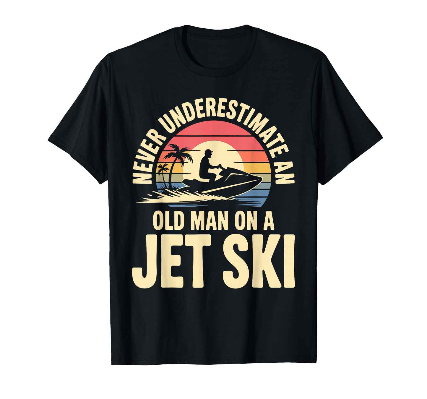 Jet Ski Art for Grandpa Men Jetski Lover Water Sport Jet Ski T-Shirt