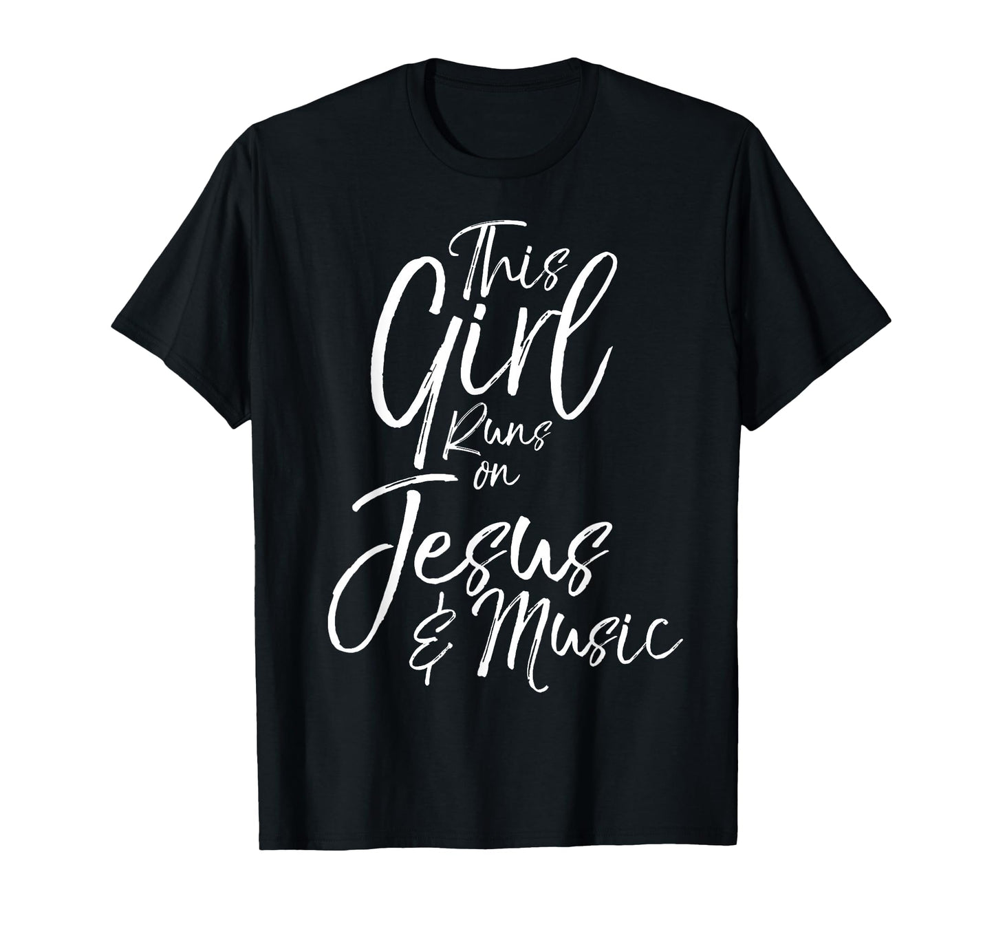 Christian Musician Gift This Girl Runs on Jesus & Music T-Shirt