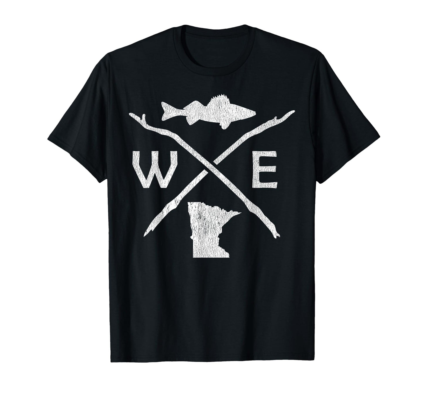 Walleye Fishing - Minnesota Walleye Fishing Compass Gift T-Shirt