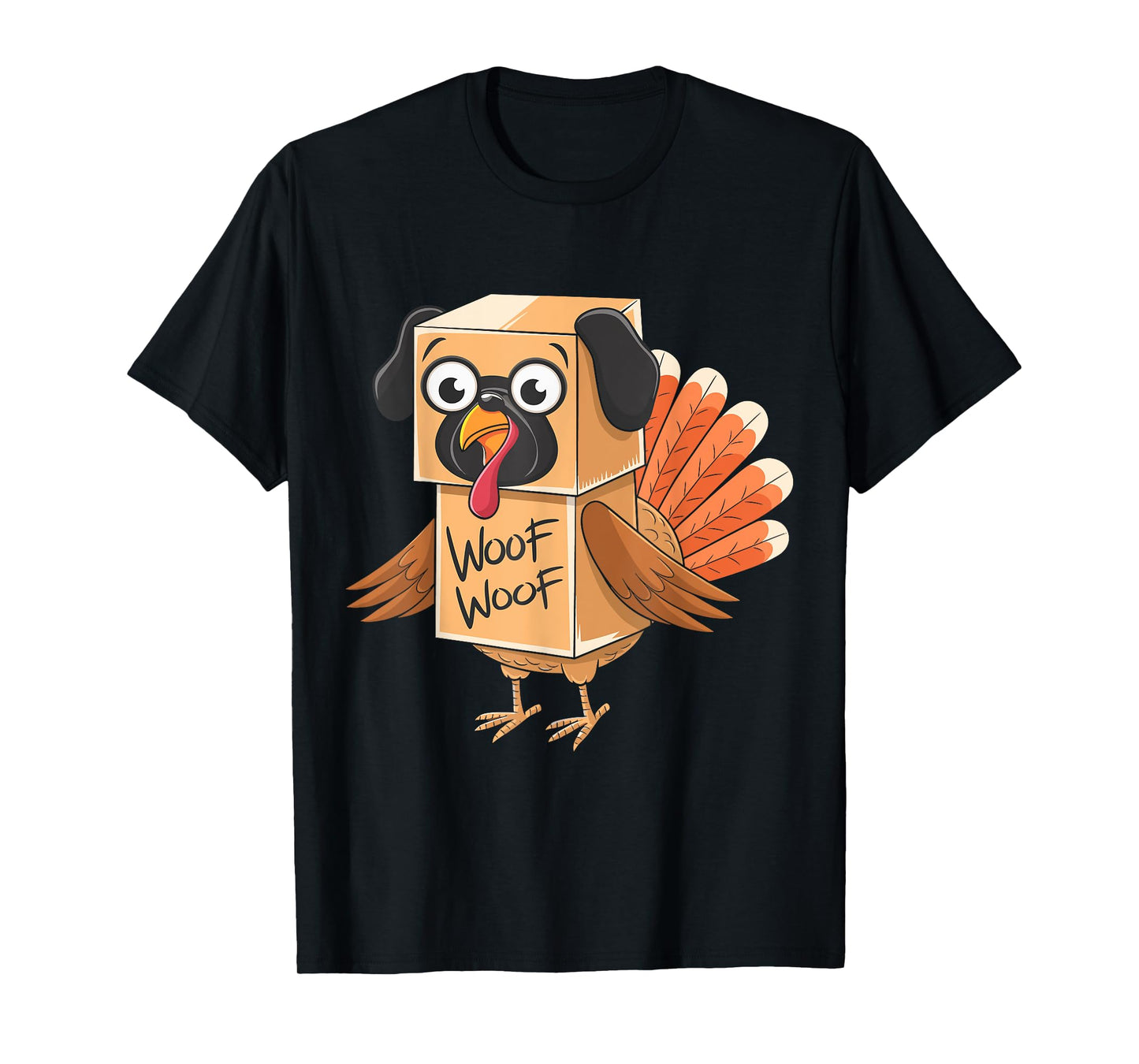 Funny Thanksgiving Turkey Fake Pug Disguise Dog Lovers Men Women Kids T-Shirt