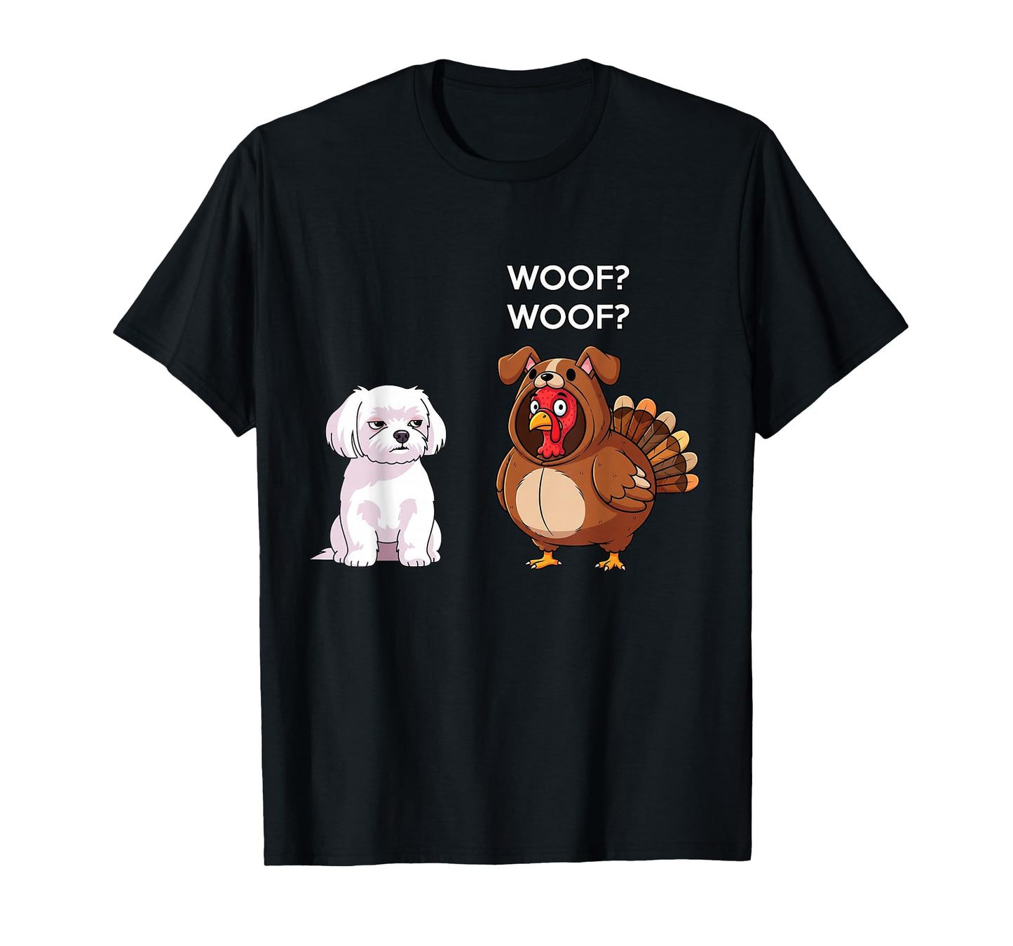 Funny Thanksgiving Maltese and Turkey T-Shirt