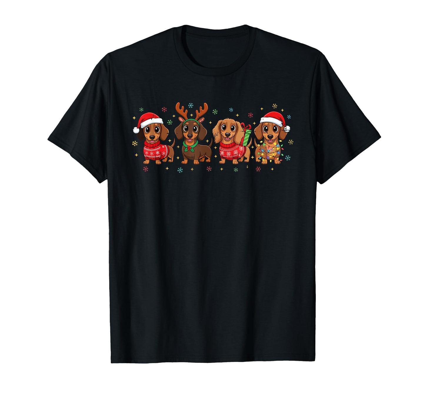 Funny Christmas Dachshund Santa Weiner Dog Lover Cute Xmas T-Shirt