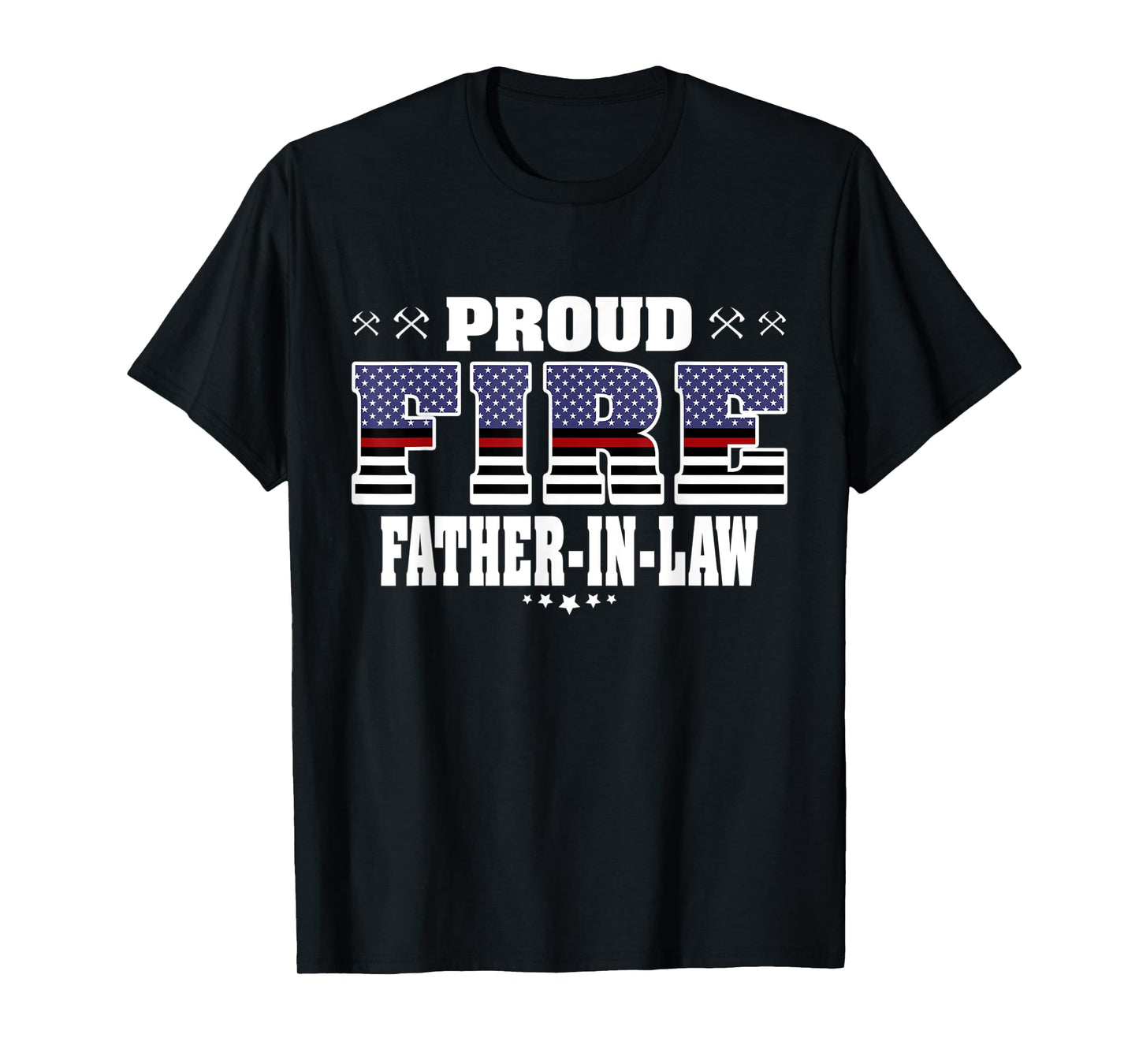 Mens Proud Fire Father-In-Law Thin Red Line Firefighter Family T-Shirt