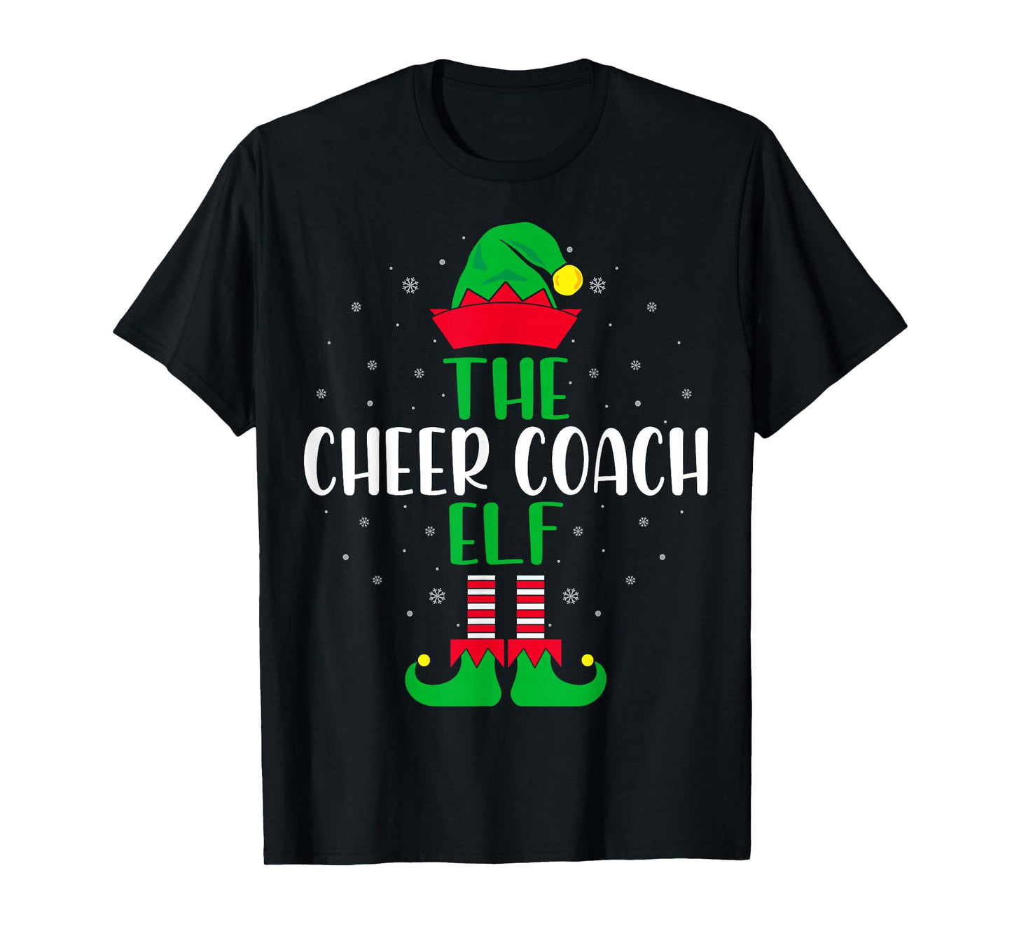 The Cheer Coach Elf - Christmas Cheerleader Coach Gifts T-Shirt