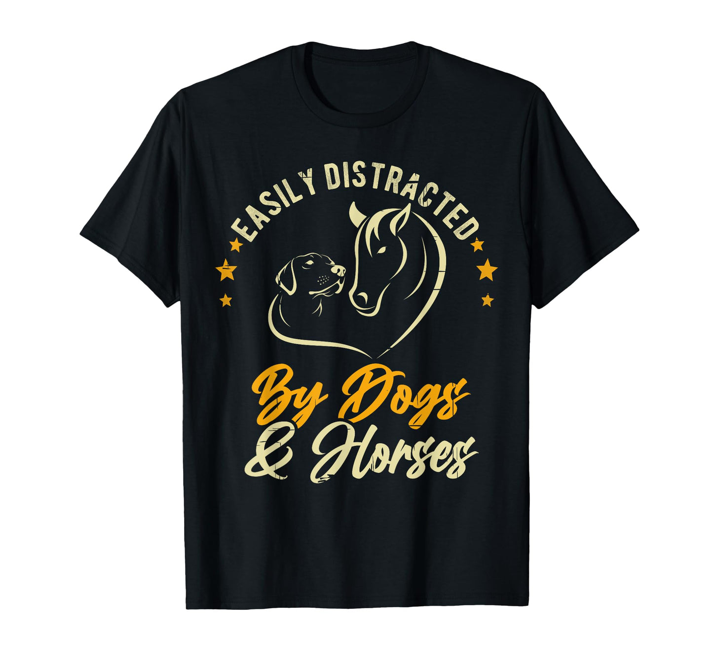 Easily Distracted By Dogs And Horses Dog Mom Horse Mom T-Shirt for Men Women Girls Kids