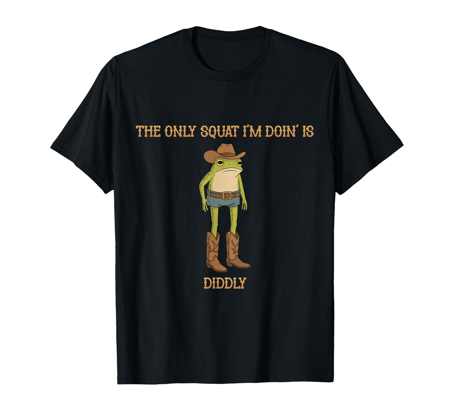 Vintage Funny The Only Squat I'm Doing is Diddly Frog Meme T-Shirt