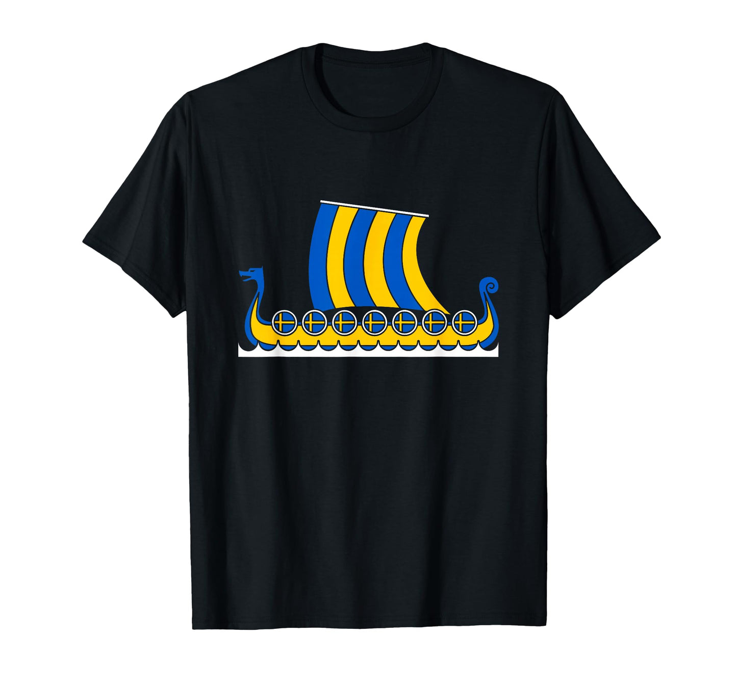 Swedish Viking Ship Sverige Sweden Flag Dragon Boat Viking T-Shirt