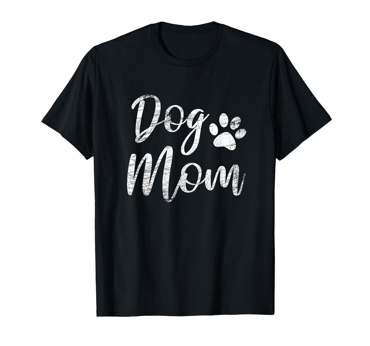 Dog Mom - Vintage/Worn Design - Funny Dog Paw - Classic T-Shirt