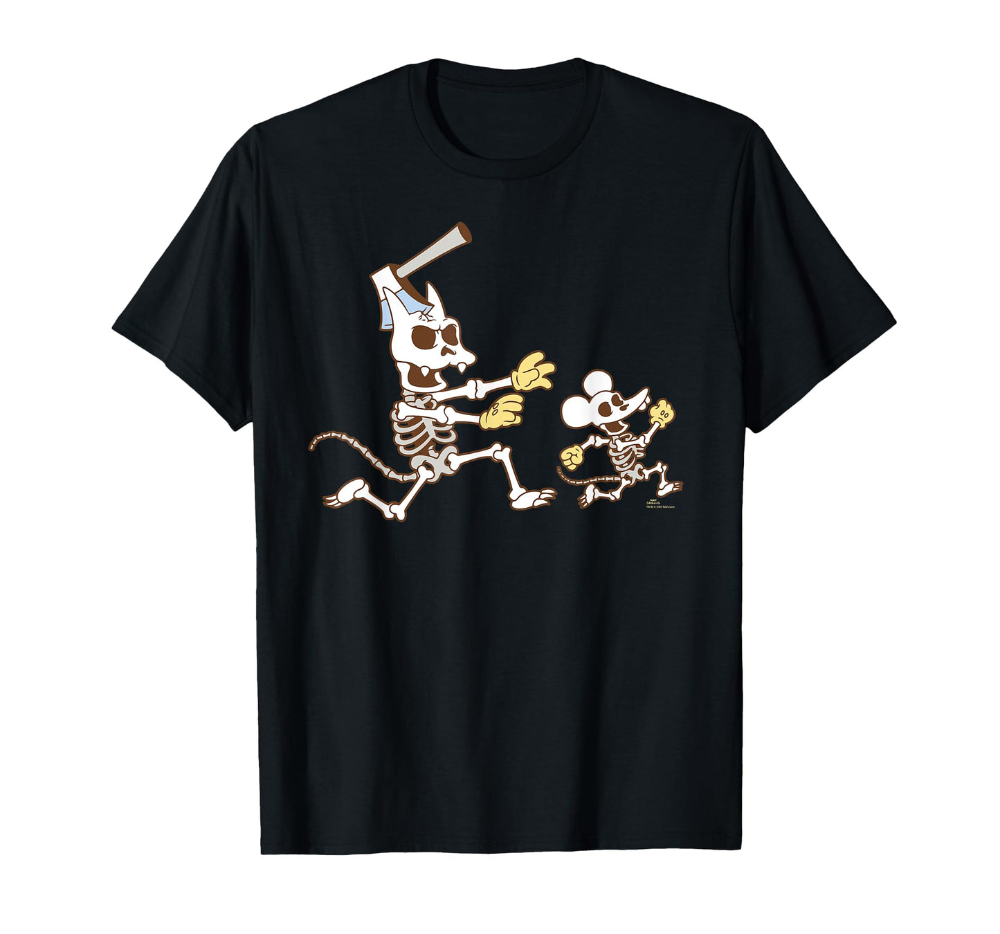 The Simpsons Halloween Itchy & Scratchy Skeleton Chase T-Shirt