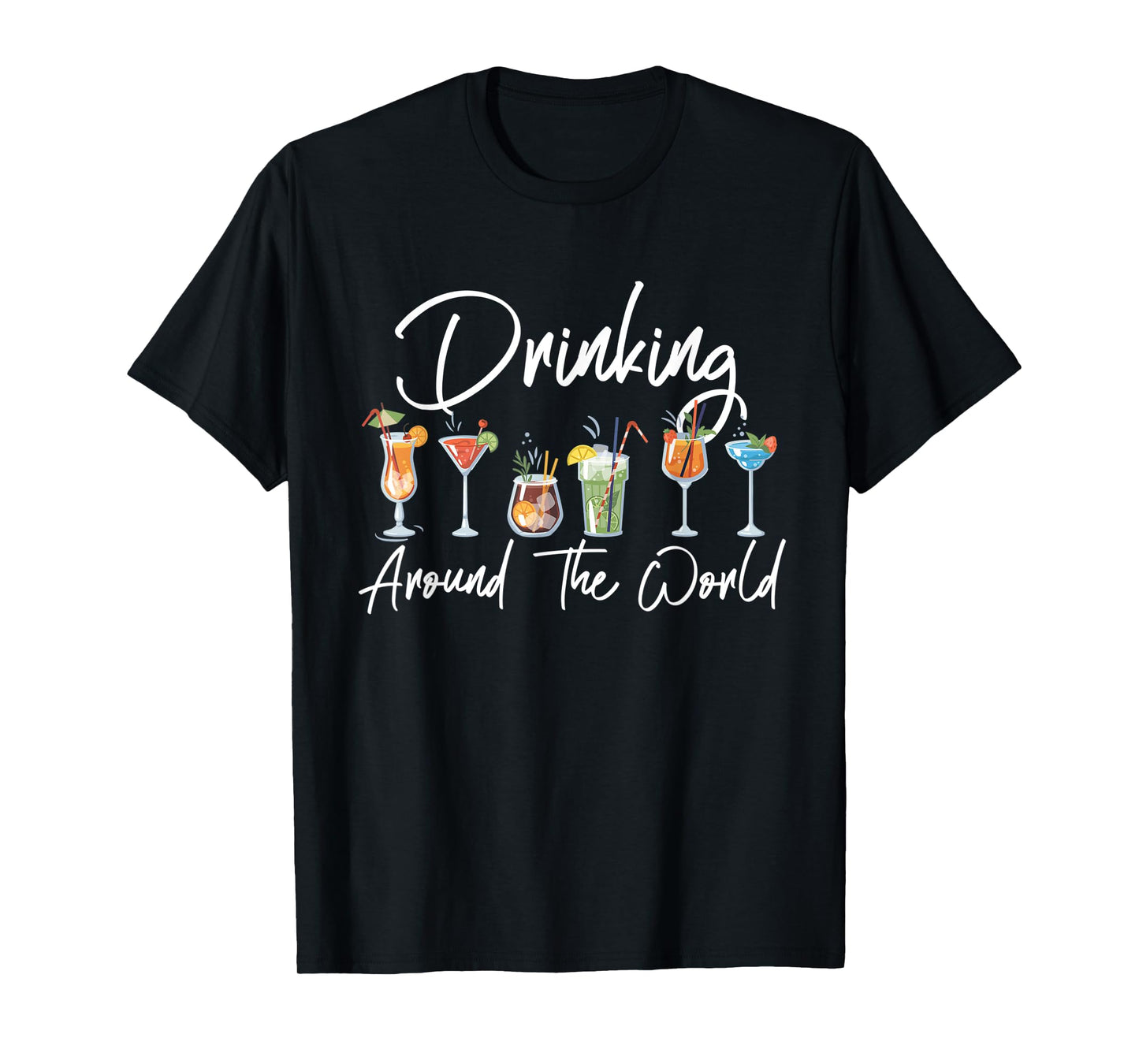 Drinking Around the World Adult Vacation Showcase 11 Country T-Shirt