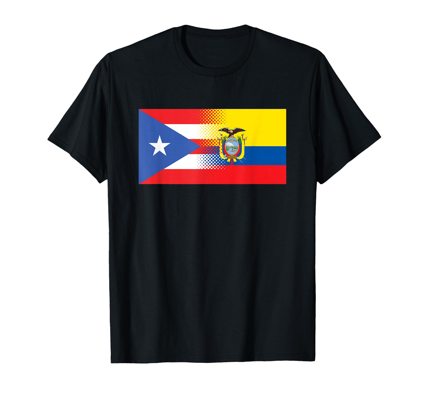 Half Puerto Rican Half Ecuadorian Flag Puerto Rico Ecuador T-Shirt