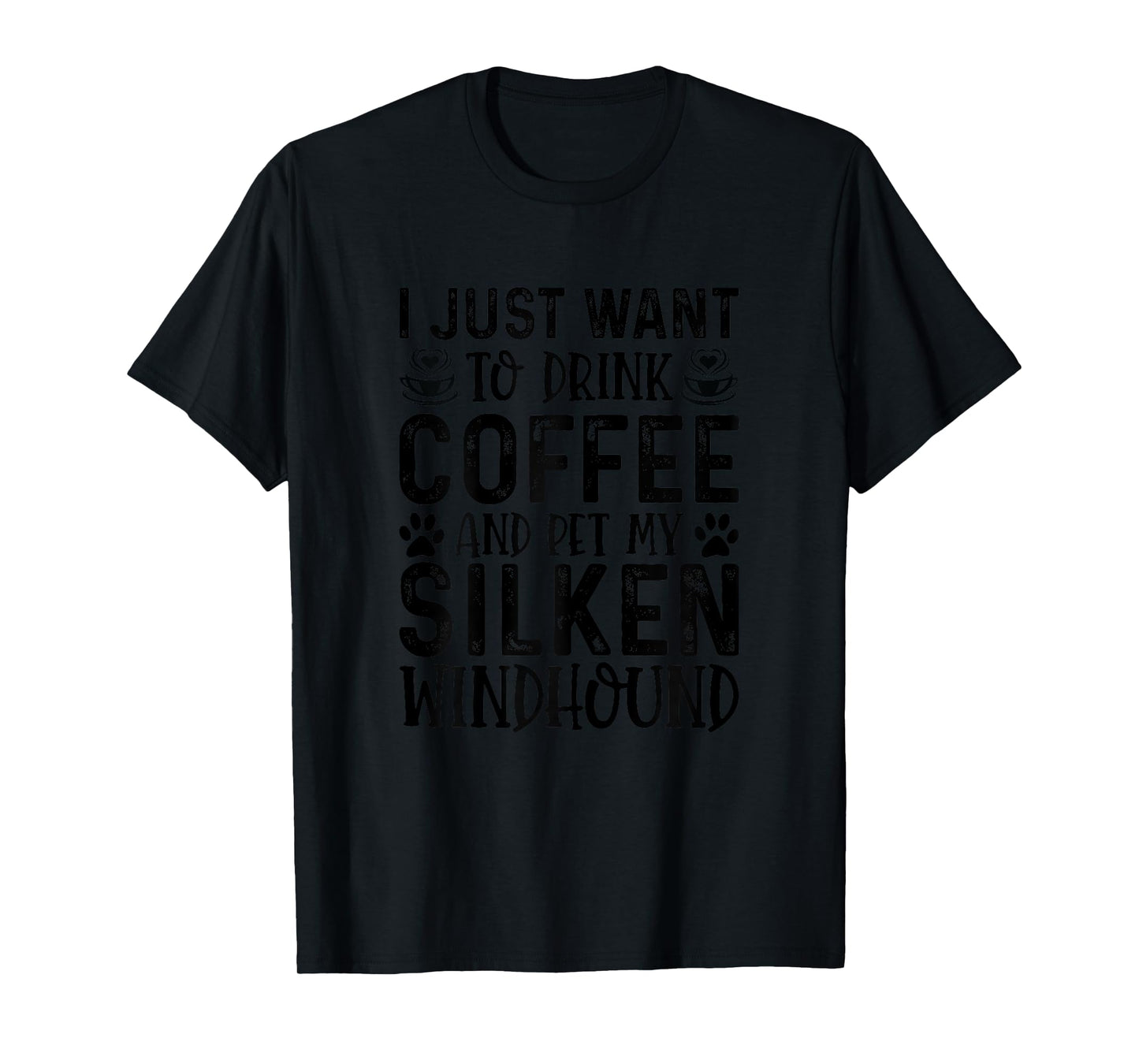 Silken Windhound Dog Owner Coffee Lover Funny Dog Mom T-Shirt for Women