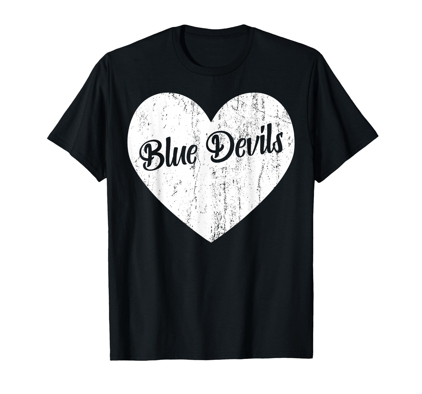 Blue Devils School Sports Fan Team Spirit Mascot Heart Gift T-Shirt