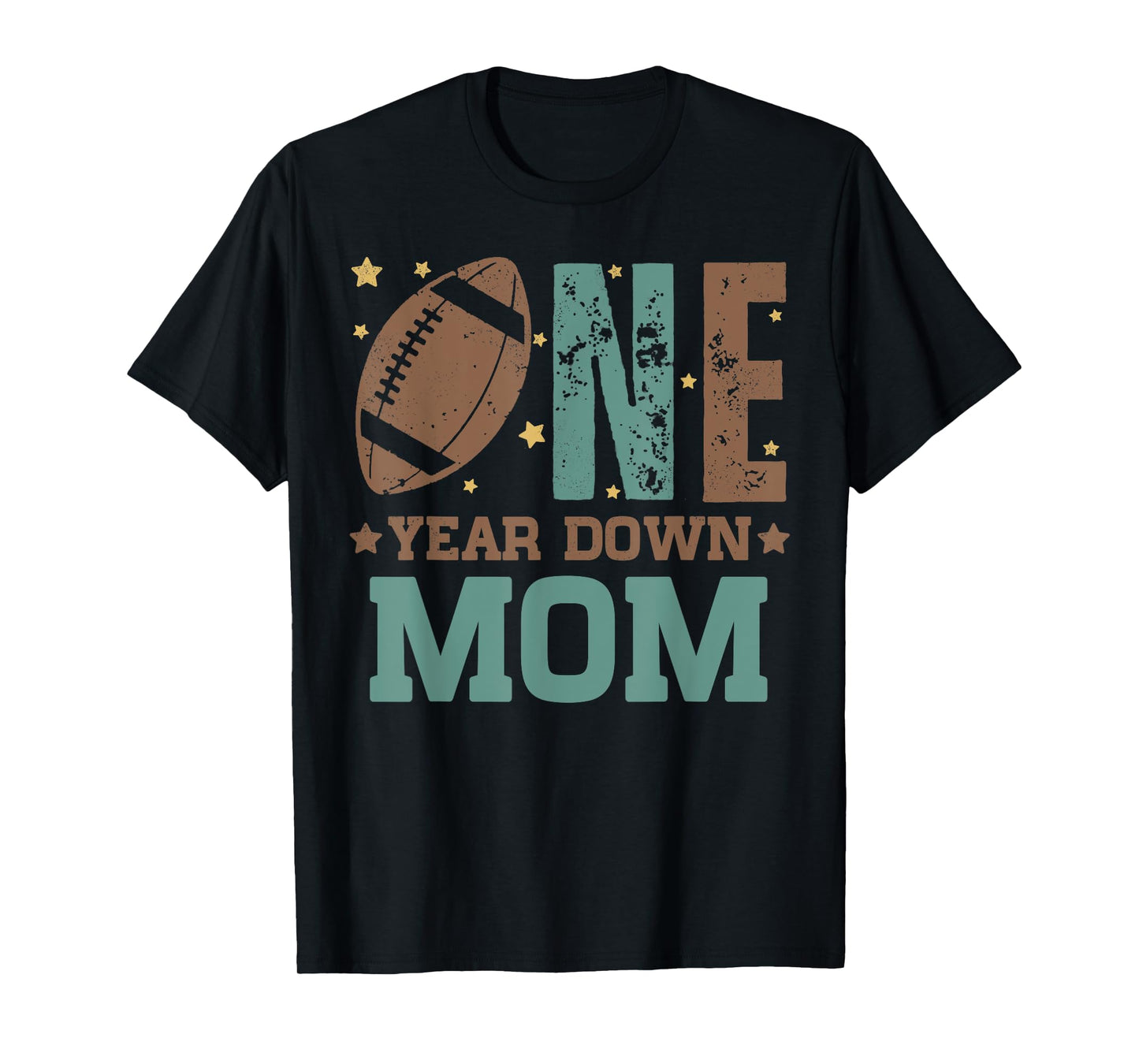 Mom of the 1 Year old Football 1st Year Down Birthday Party T-Shirt