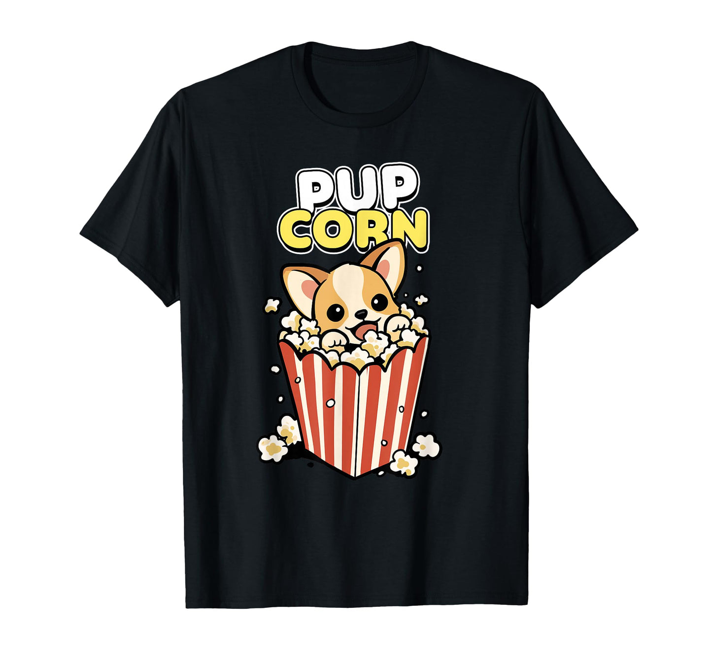 Pupcorn Dog in Popcorn Pun Cute Movie Snack Art T-Shirt
