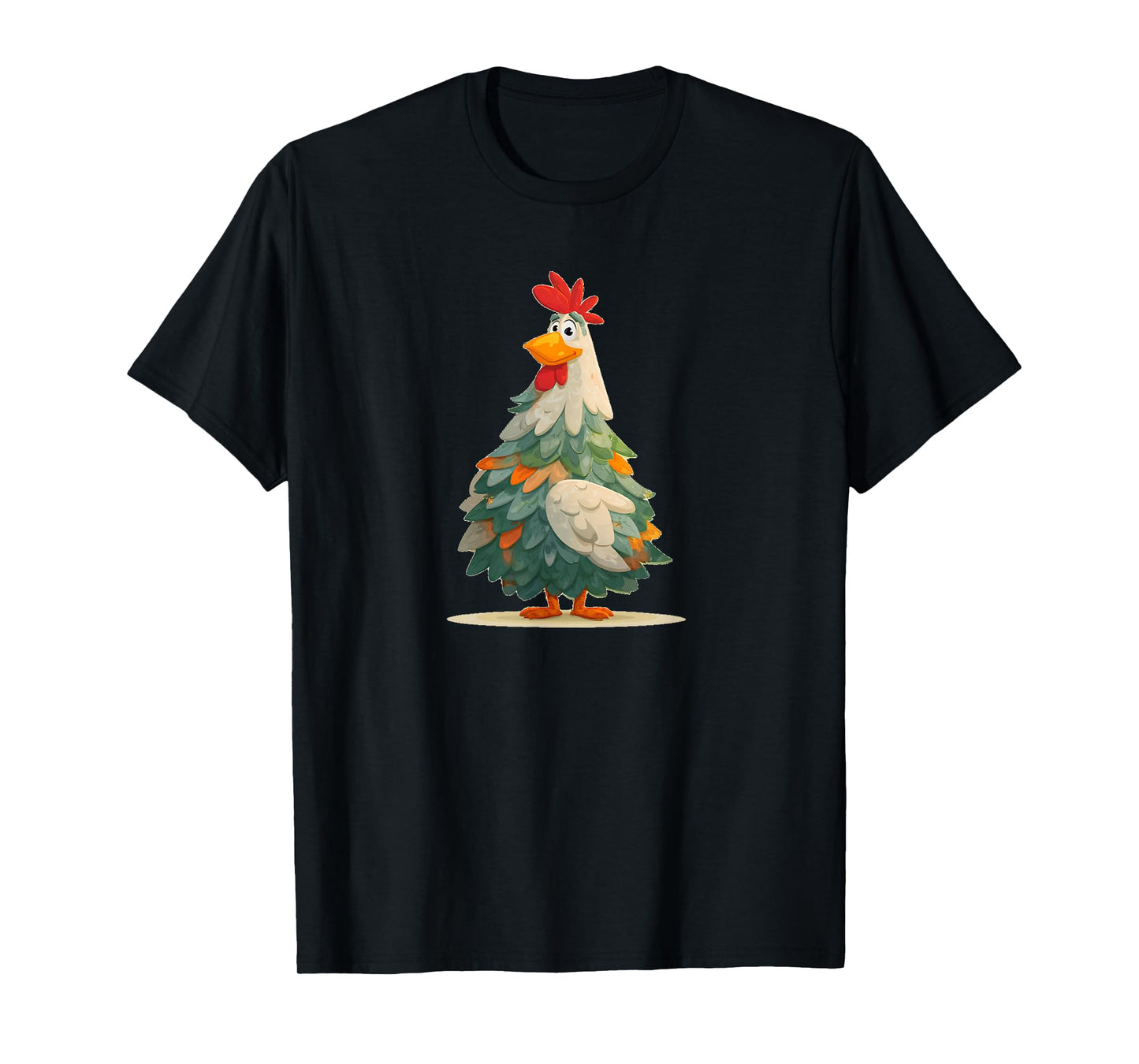 Funny Festive Chicken in Christma Tree Look T-Shirt