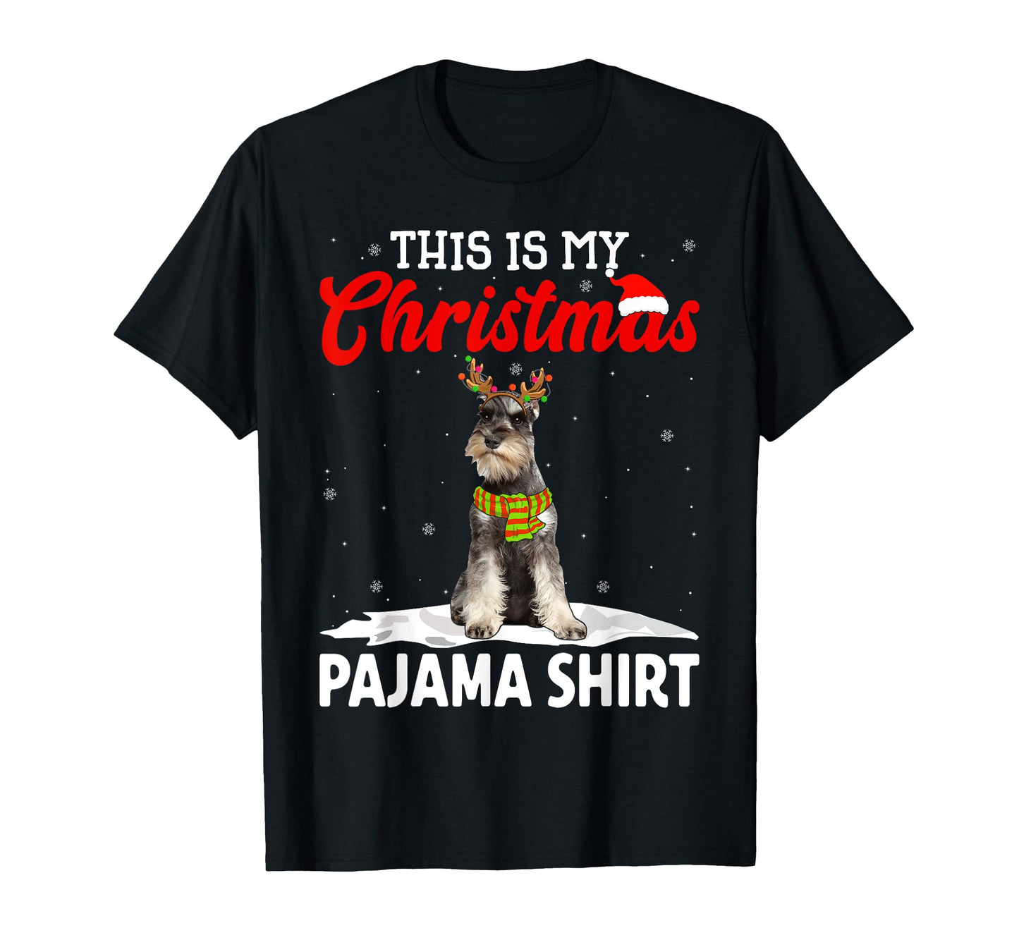 This Is My Christmas Pajama Shirt Schnauzer Dog T-Shirt for Men Women Kids