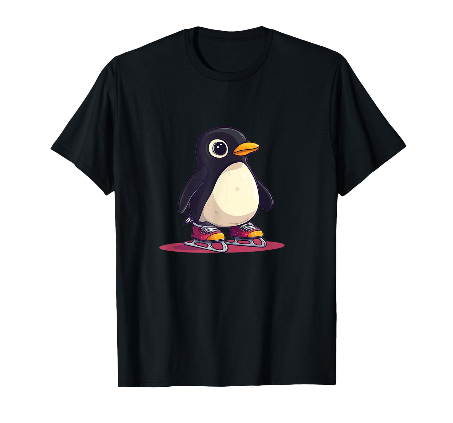 Quirky Penguin Spins in Skating Shoes for Ice and Snow Fans T-Shirt