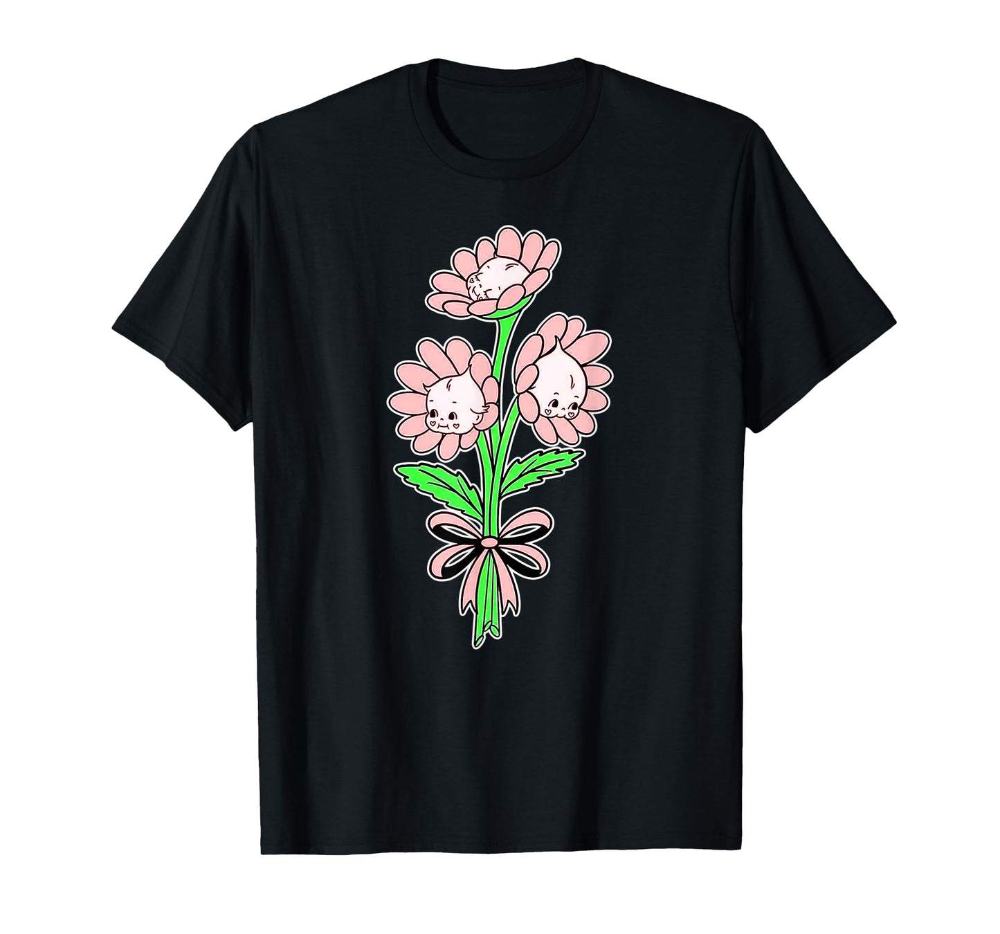 Kewpie Baby Flower Bouquet Spring Flowers T-Shirt