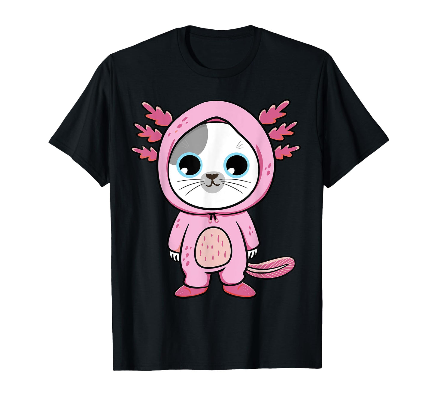 Kawaii Axolotl Cute Pink Cat Axolotl Fun Art For Boys & Girl T-Shirt