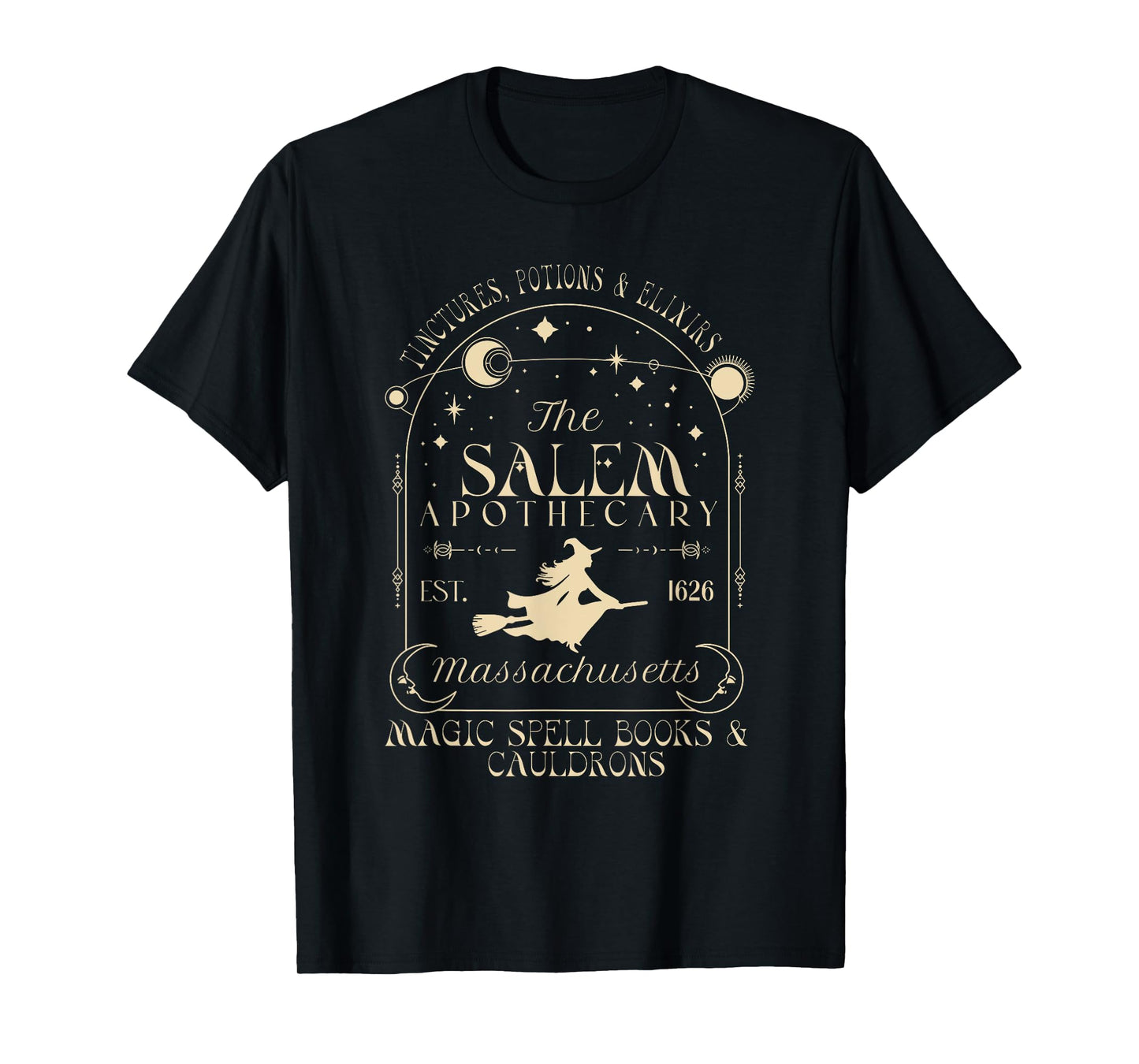 Retro Boho Celestial Salem Apothecary Witch Spooky Halloween T-Shirt
