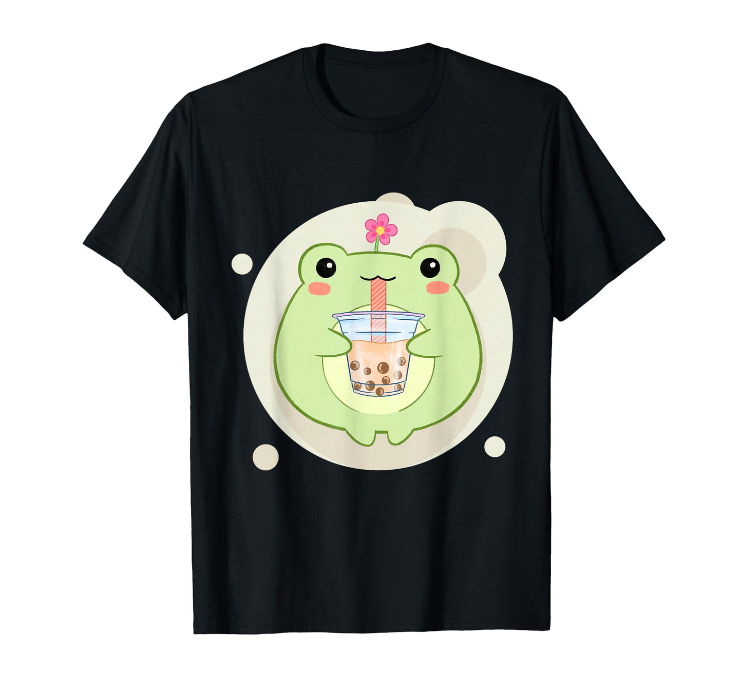 Cute Kawaii Frog Drinks Boba Bubble Tea Kawaii Aesthetic T-Shirt
